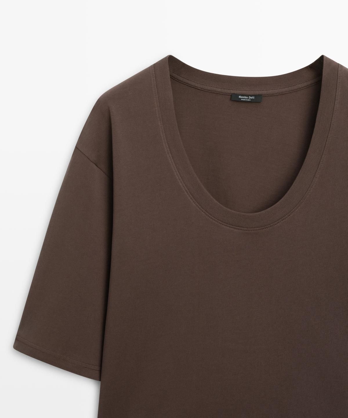 마시모두띠(MASSIMO DUTTI) 100% 코튼 라운드넥 티셔츠