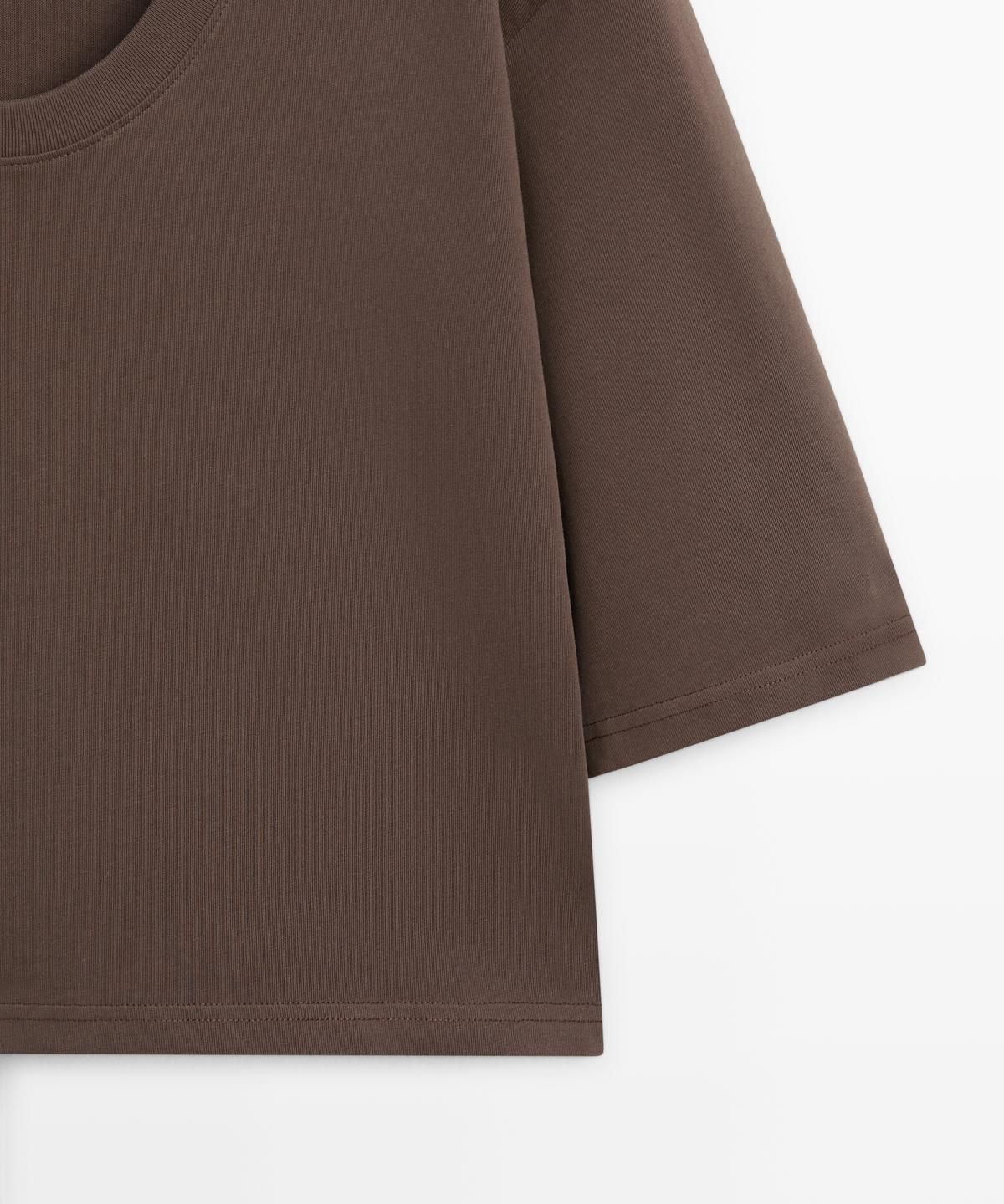 마시모두띠(MASSIMO DUTTI) 100% 코튼 라운드넥 티셔츠