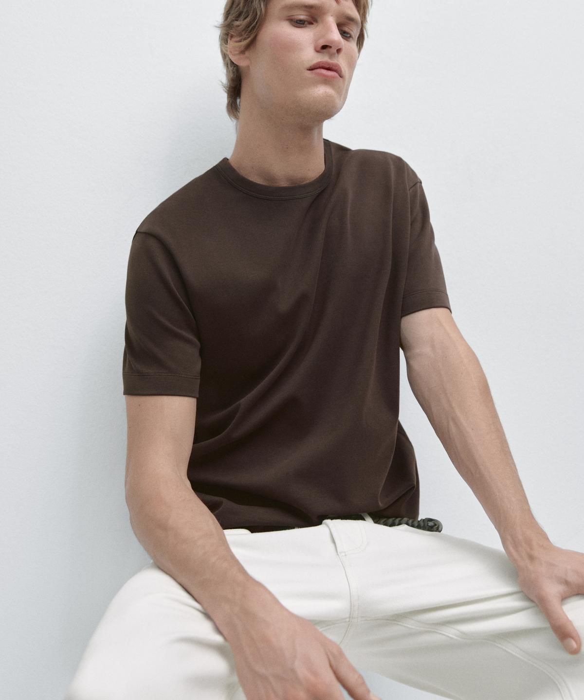 마시모두띠(MASSIMO DUTTI) 100% 코튼 반팔 티셔츠