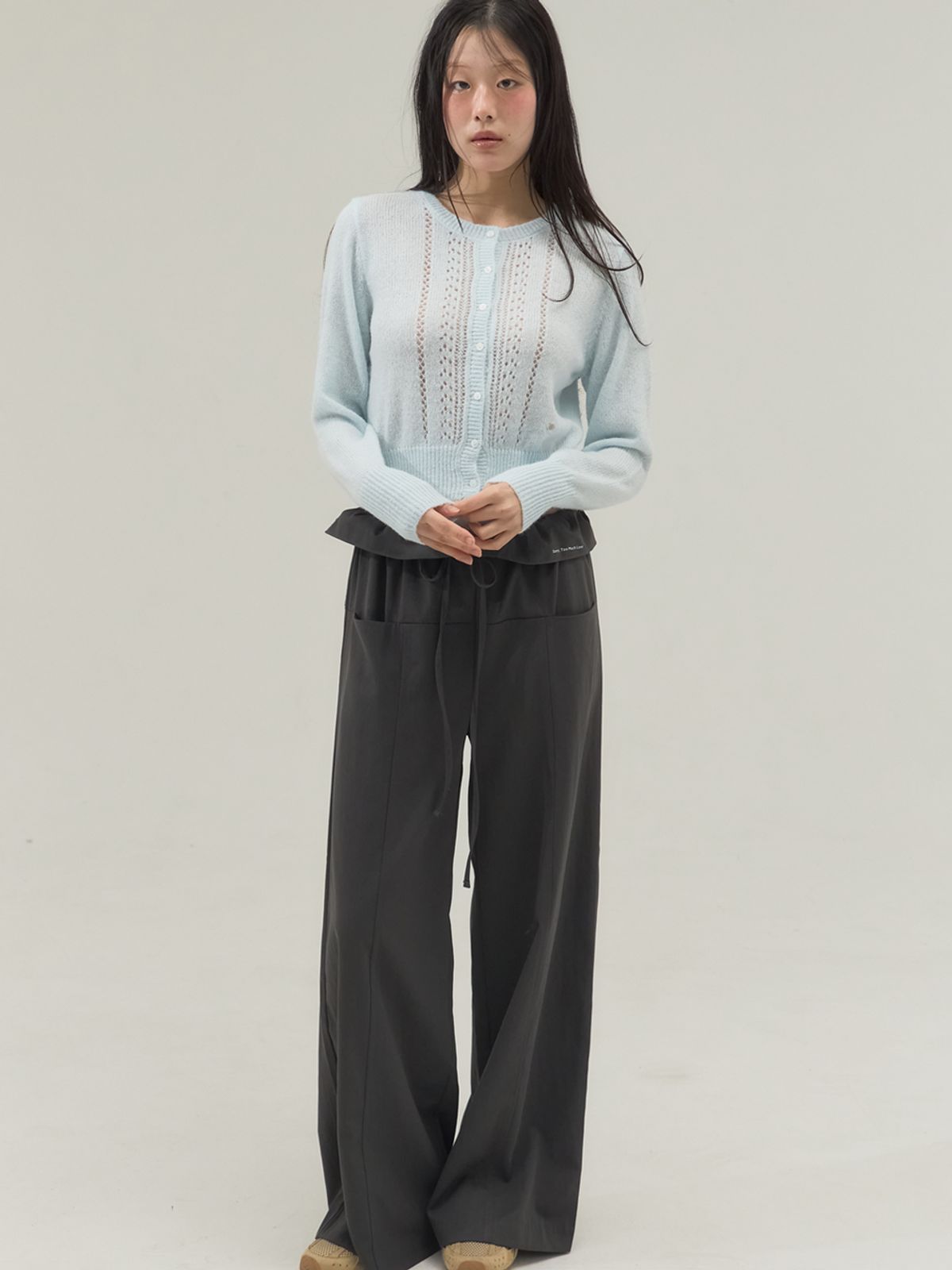 쏘리, 투 머치 러브(SORRY, TOO MUCH LOVE) Powder  Knit Crop Mohair Cardigan_Sky Blue