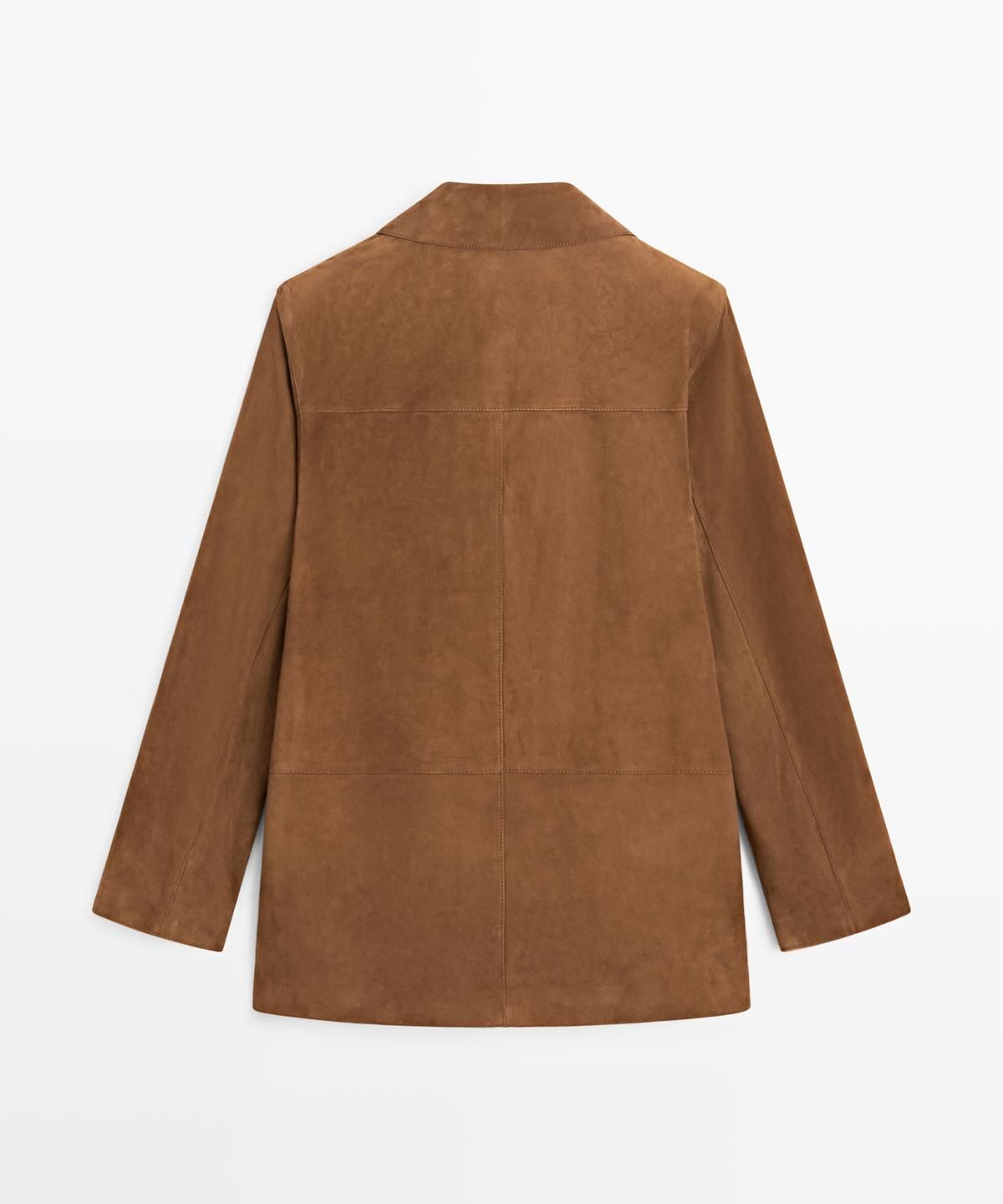 마시모두띠(MASSIMO DUTTI) 스웨이드 레더 라펠 블레이저