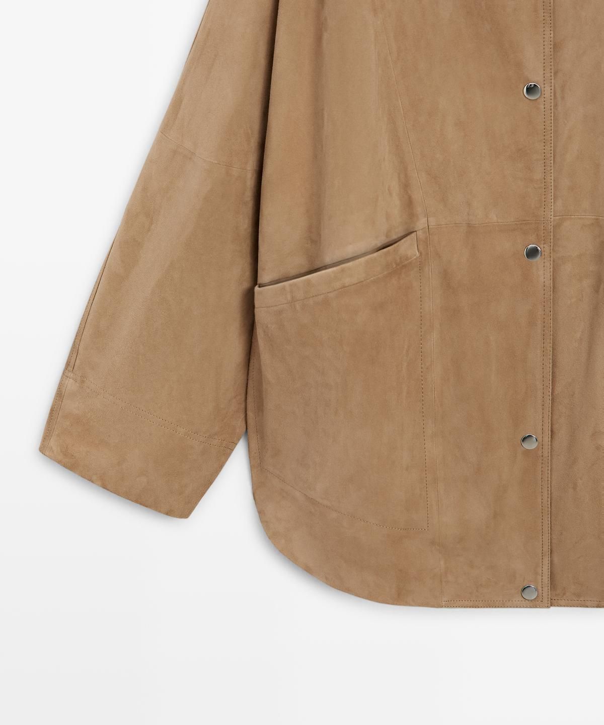 마시모두띠(MASSIMO DUTTI) 오버사이즈 스웨이드 레더 재킷