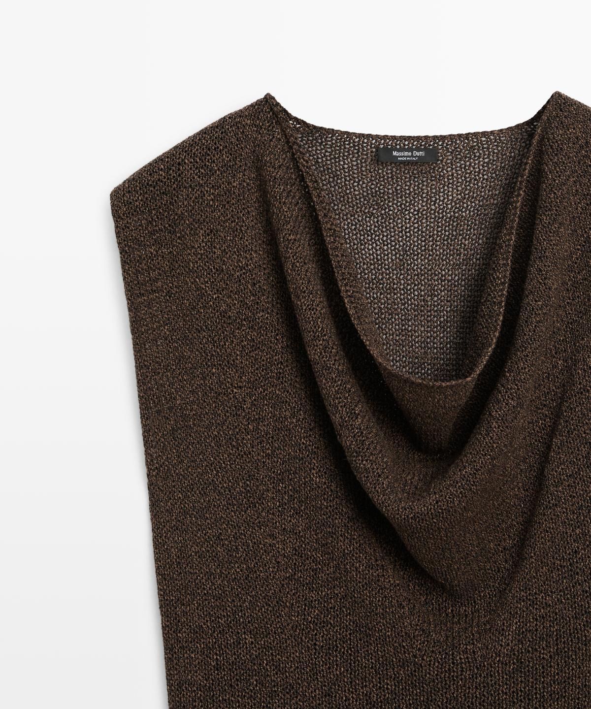 마시모두띠(MASSIMO DUTTI) 드레이프 네크라인 비대칭 탑