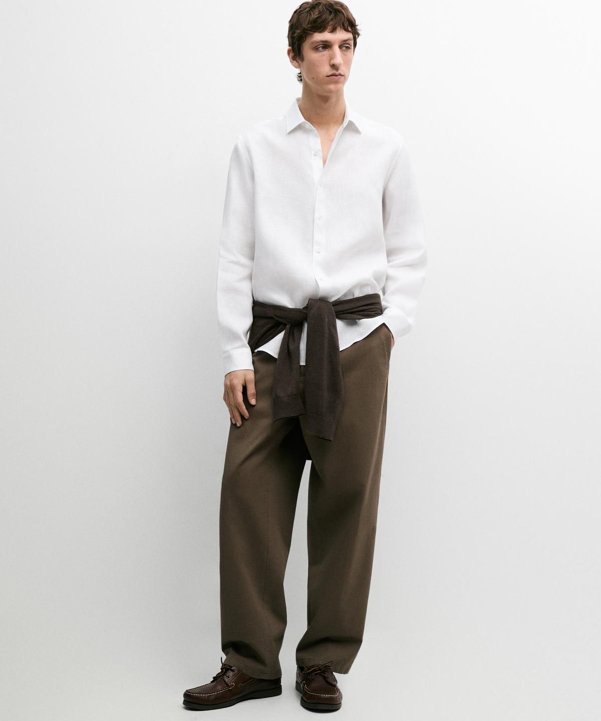 마시모두띠(MASSIMO DUTTI) 엑스트라 파인 린넨 레귤러 핏 셔츠