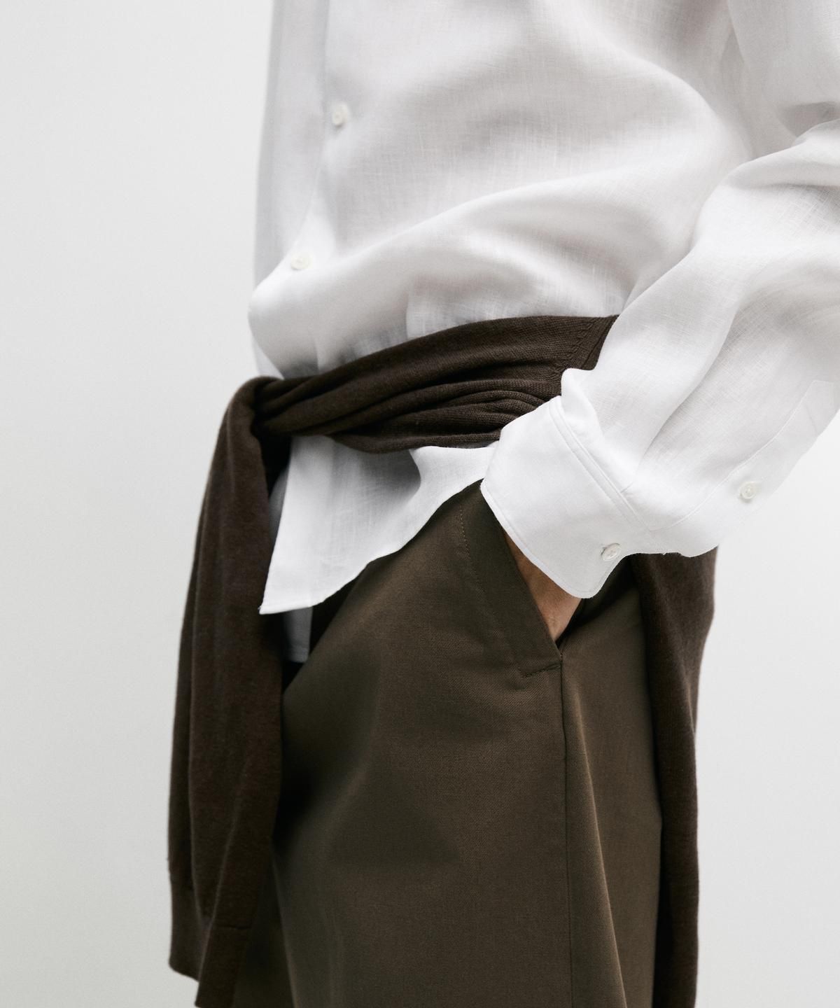마시모두띠(MASSIMO DUTTI) 엑스트라 파인 린넨 레귤러 핏 셔츠