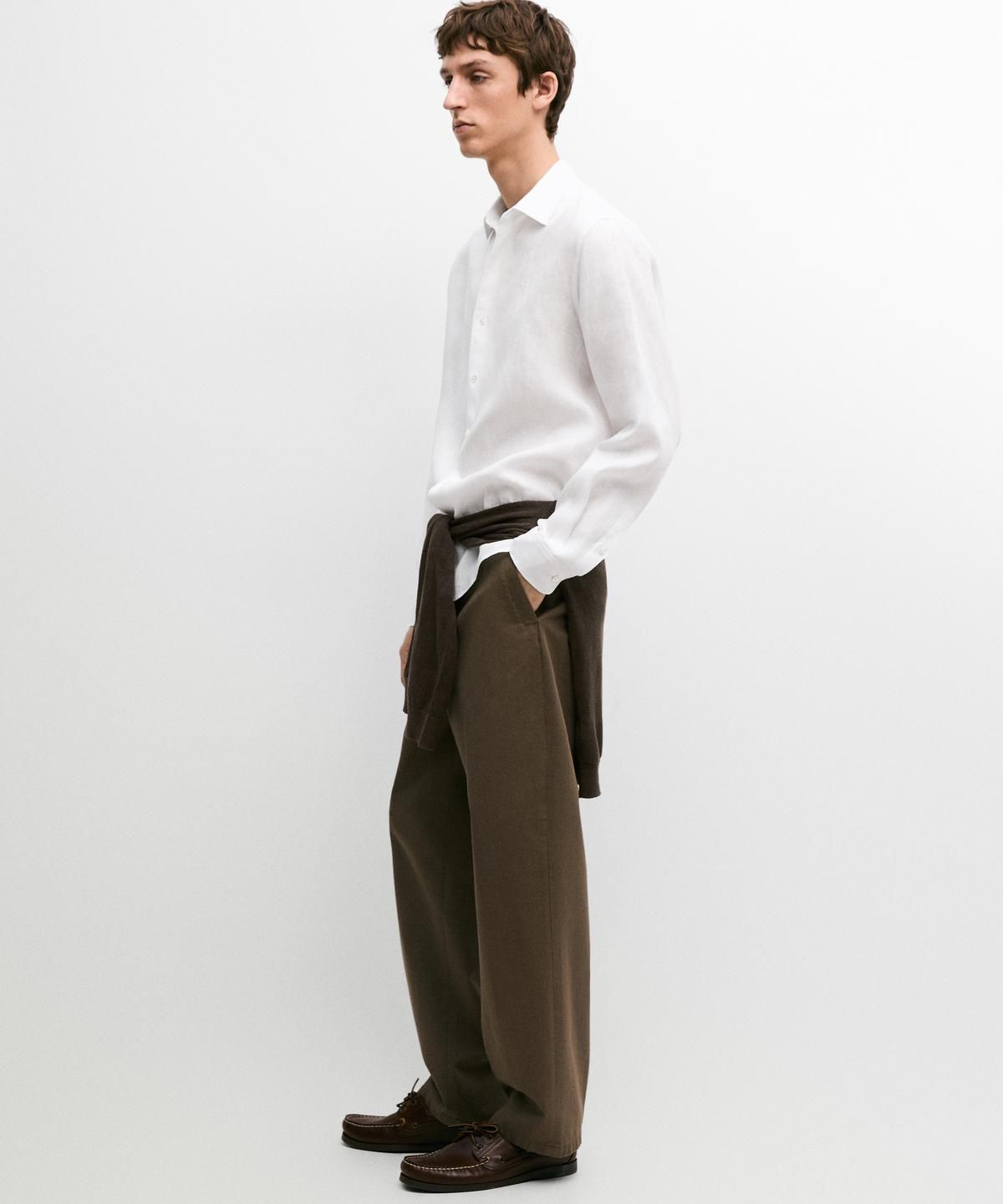 마시모두띠(MASSIMO DUTTI) 엑스트라 파인 린넨 레귤러 핏 셔츠