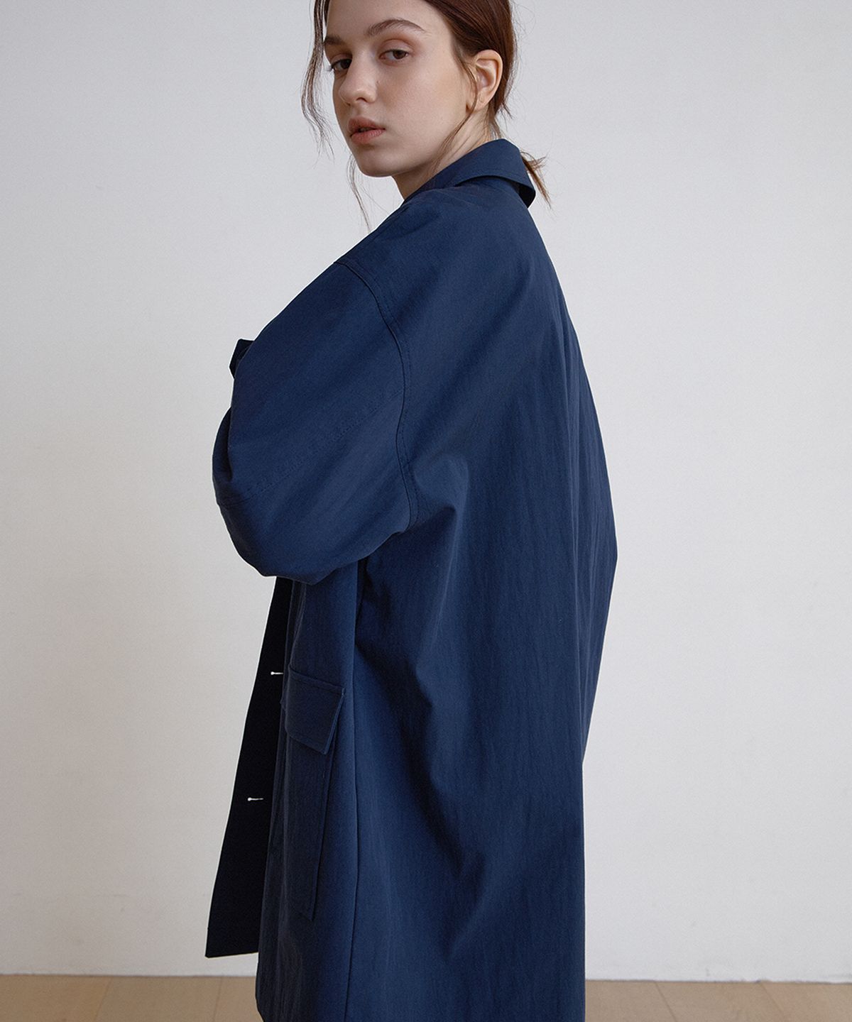 벗튼(BUT'TON) Half Trench Coat (Navy)
