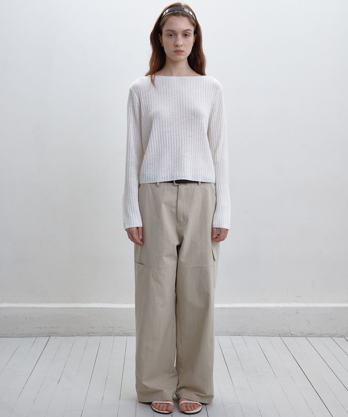 벗튼(BUT'TON) Boat Neck Golgi Knit (Ivory)