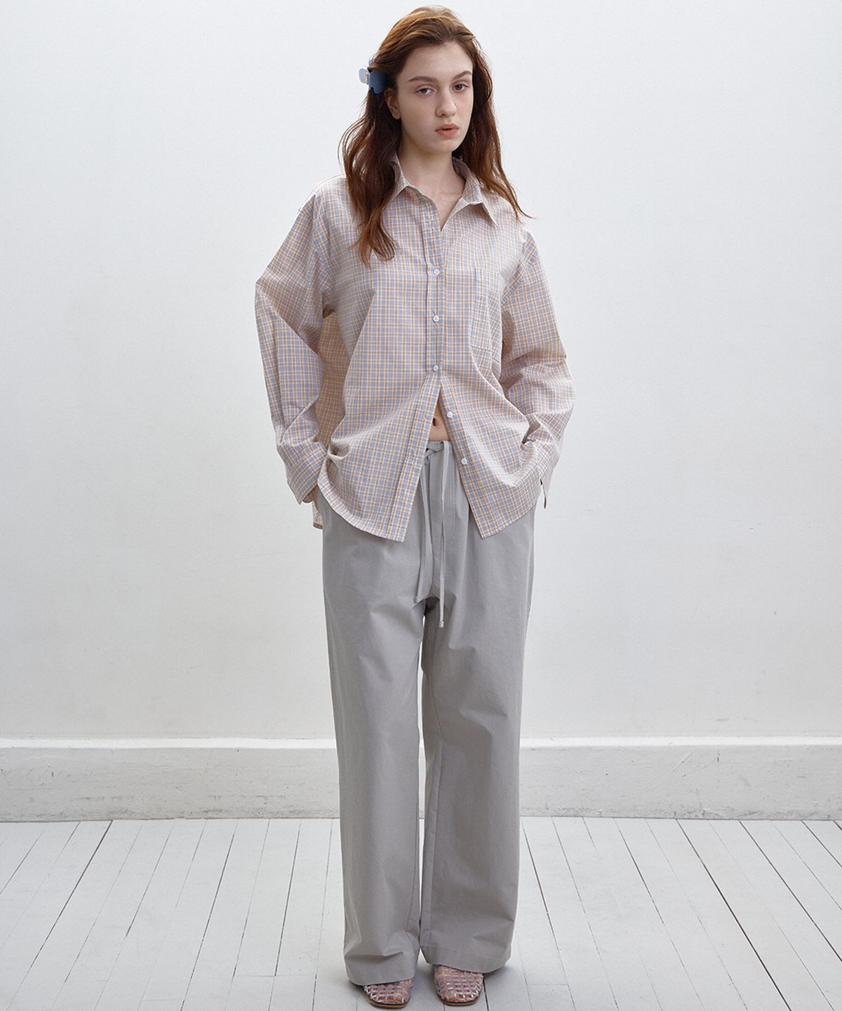 벗튼(BUT'TON) Senty Check Shirts (Grey)