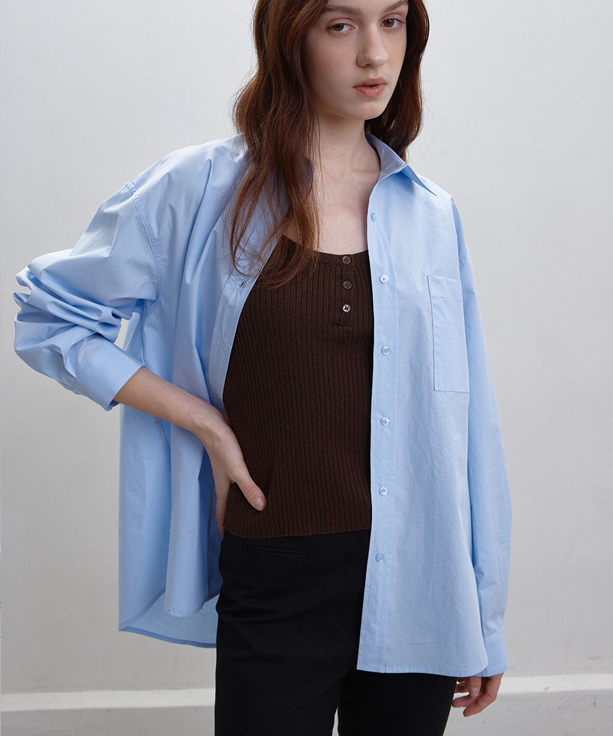벗튼(BUT'TON) Basic Shirts (Sky Blue)