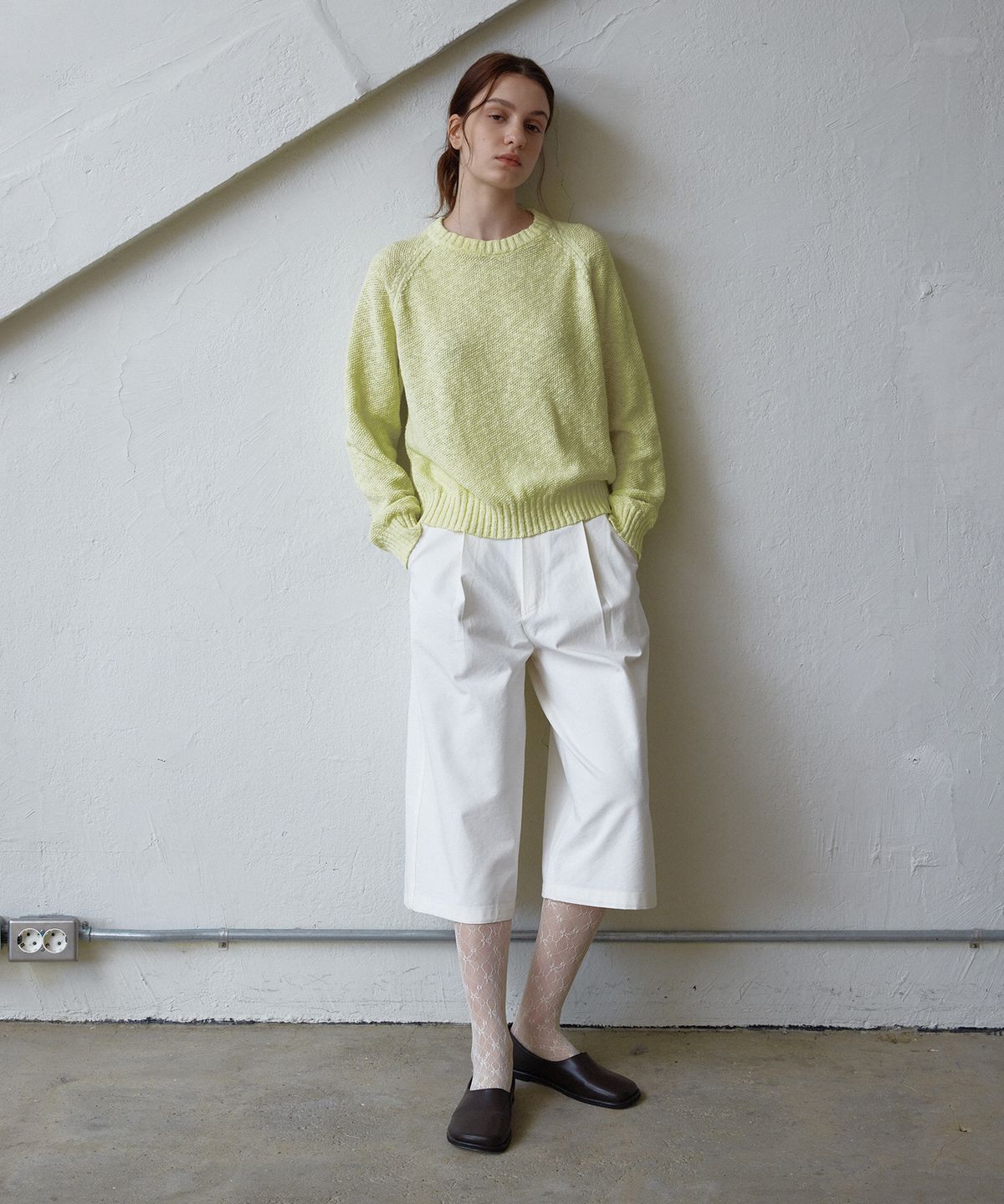 벗튼(BUT'TON) Bird Bermuda Pants(Ivory)