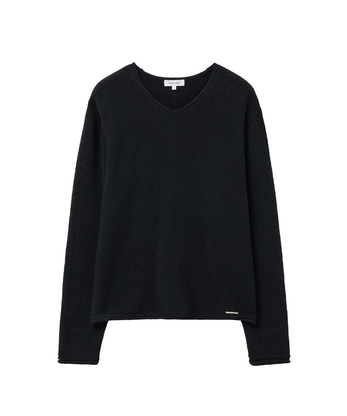 미세키서울 맨(MISEKISEOUL MEN) Vneck layered knit top BLACK