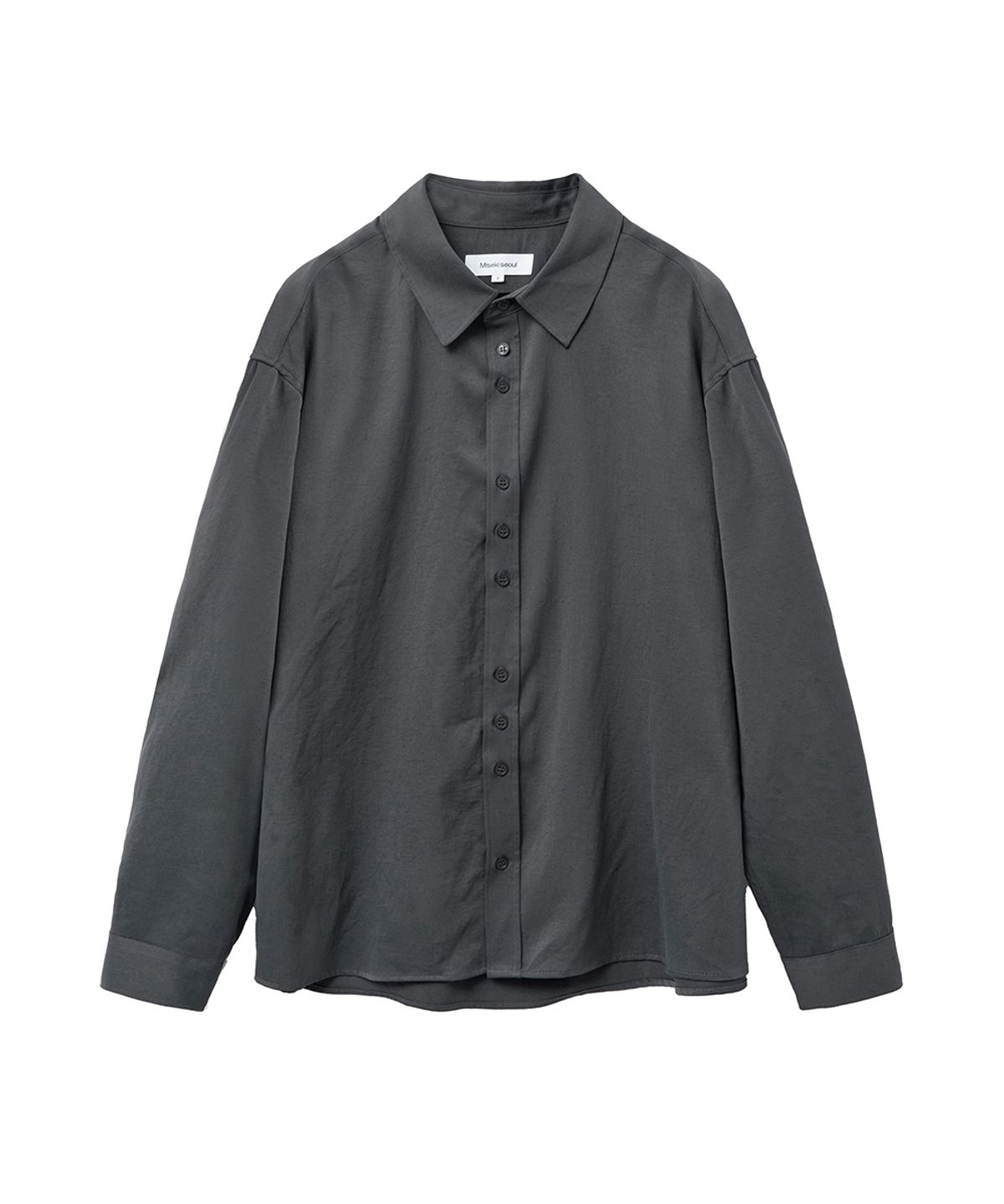 미세키서울 맨(MISEKISEOUL MEN) Asymmetric button shirt CHARCOAL