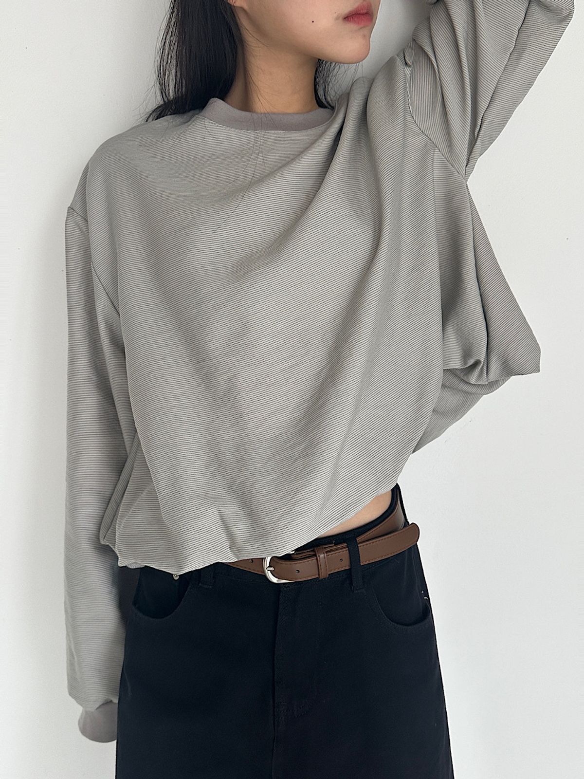 아포엠(APOEM) Stripe Balloon Sweatshirt (2C)