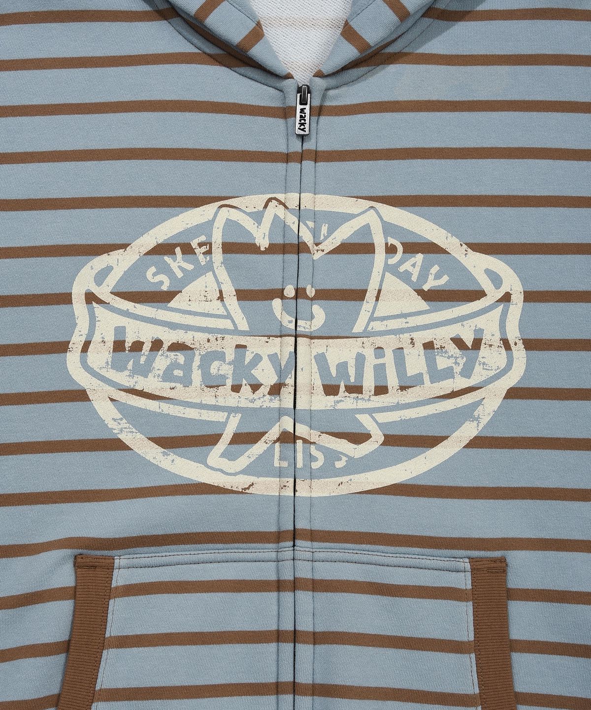 와키윌리(WACKY WILLY) 스트라이프 후드집업 브라운