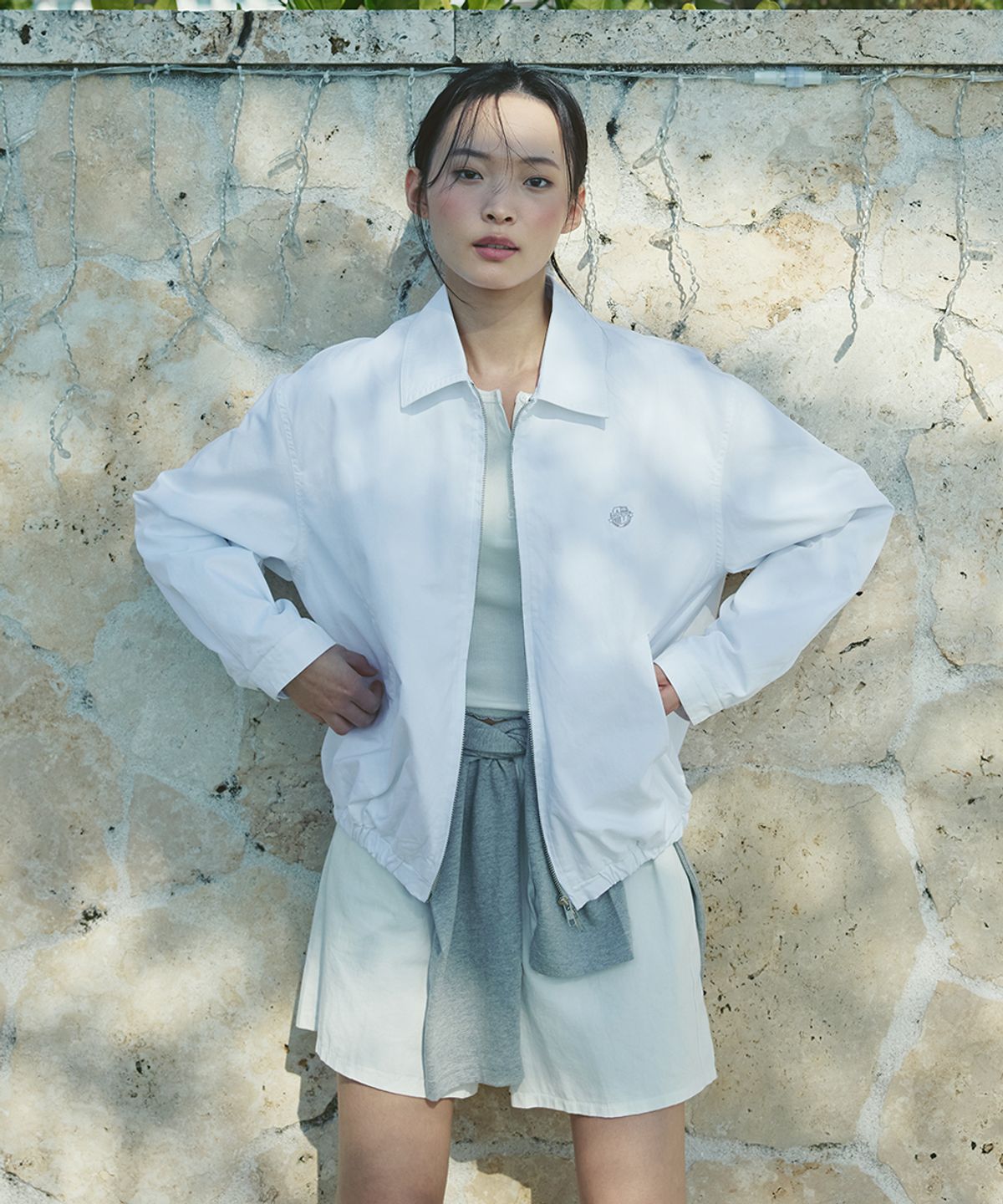 애프터아워즈(AFTERHOURS) WASHED COTTON BLOUSON (WHITE)