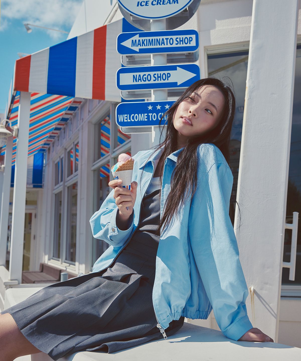 애프터아워즈(AFTERHOURS) WASHED COTTON BLOUSON (SKY BLUE)
