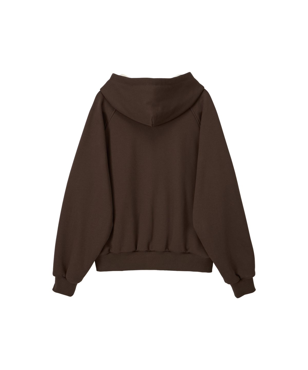 노앙(NOHANT) WAFFLE LINED HOODED ZIP-UP JUMPER BROWN