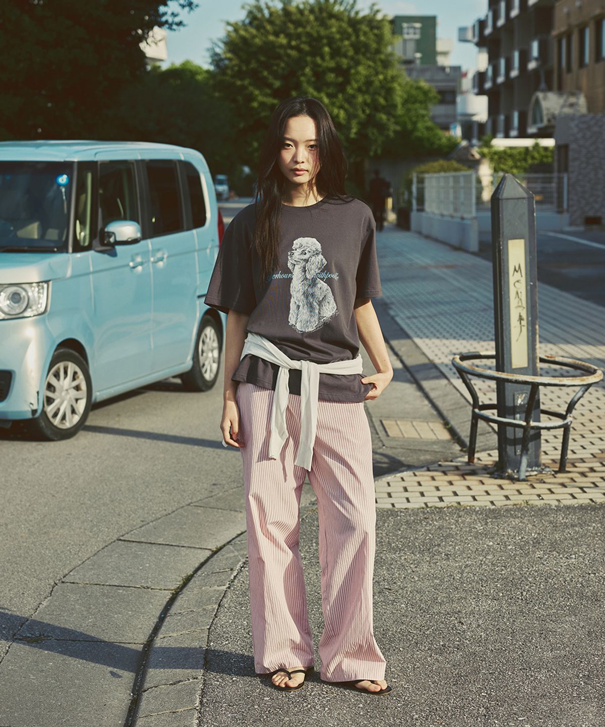 애프터아워즈(AFTERHOURS) OVERSIZED POODLE GRAPHIC TEE V2 (CHARCOAL)