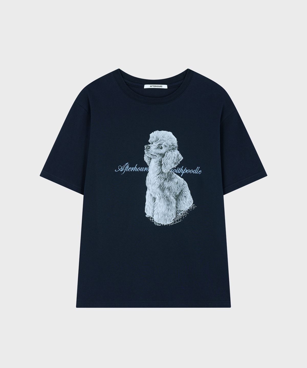 애프터아워즈(AFTERHOURS) OVERSIZED POODLE GRAPHIC TEE V2 (NAVY)