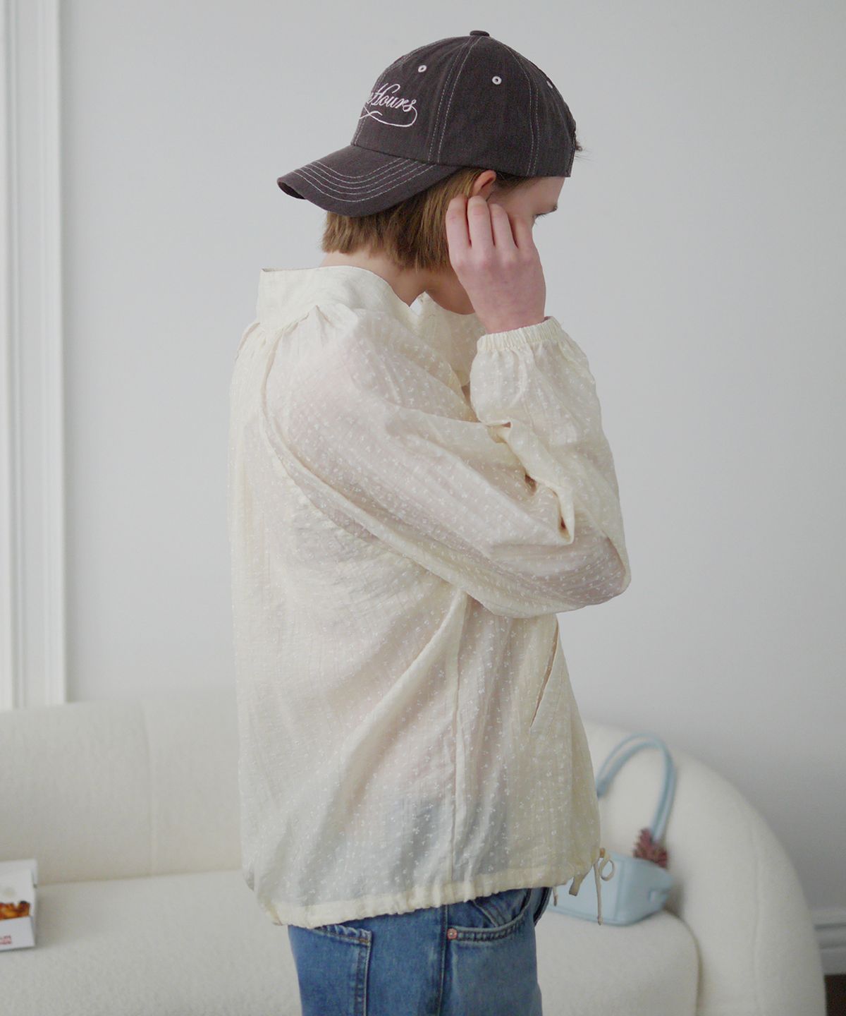 애프터아워즈(AFTERHOURS) SHEER FLORAL SUMMER JACKET (BUTTER)