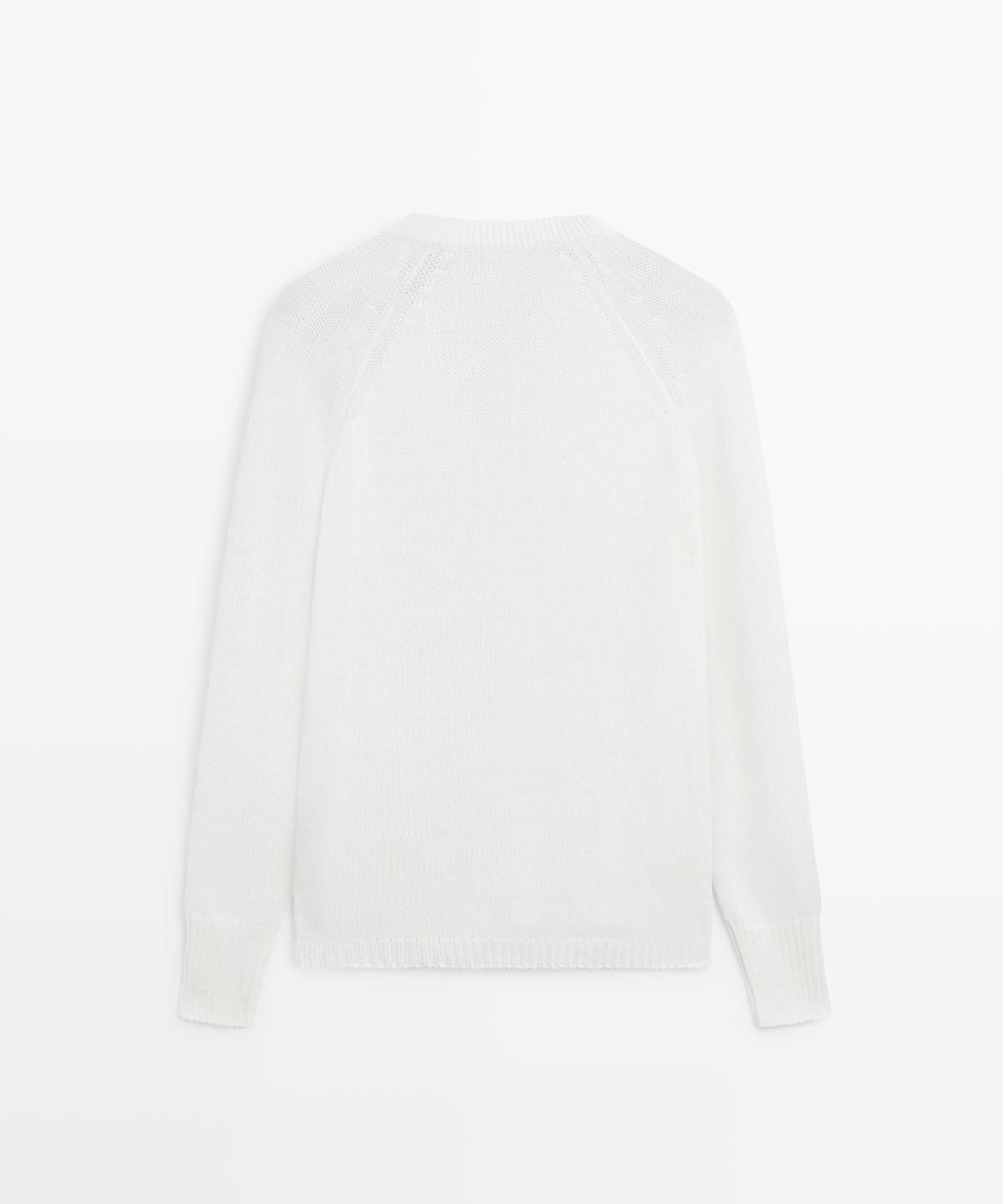 마시모두띠(MASSIMO DUTTI) 코튼 블렌드 브이넥 니트 스웨터