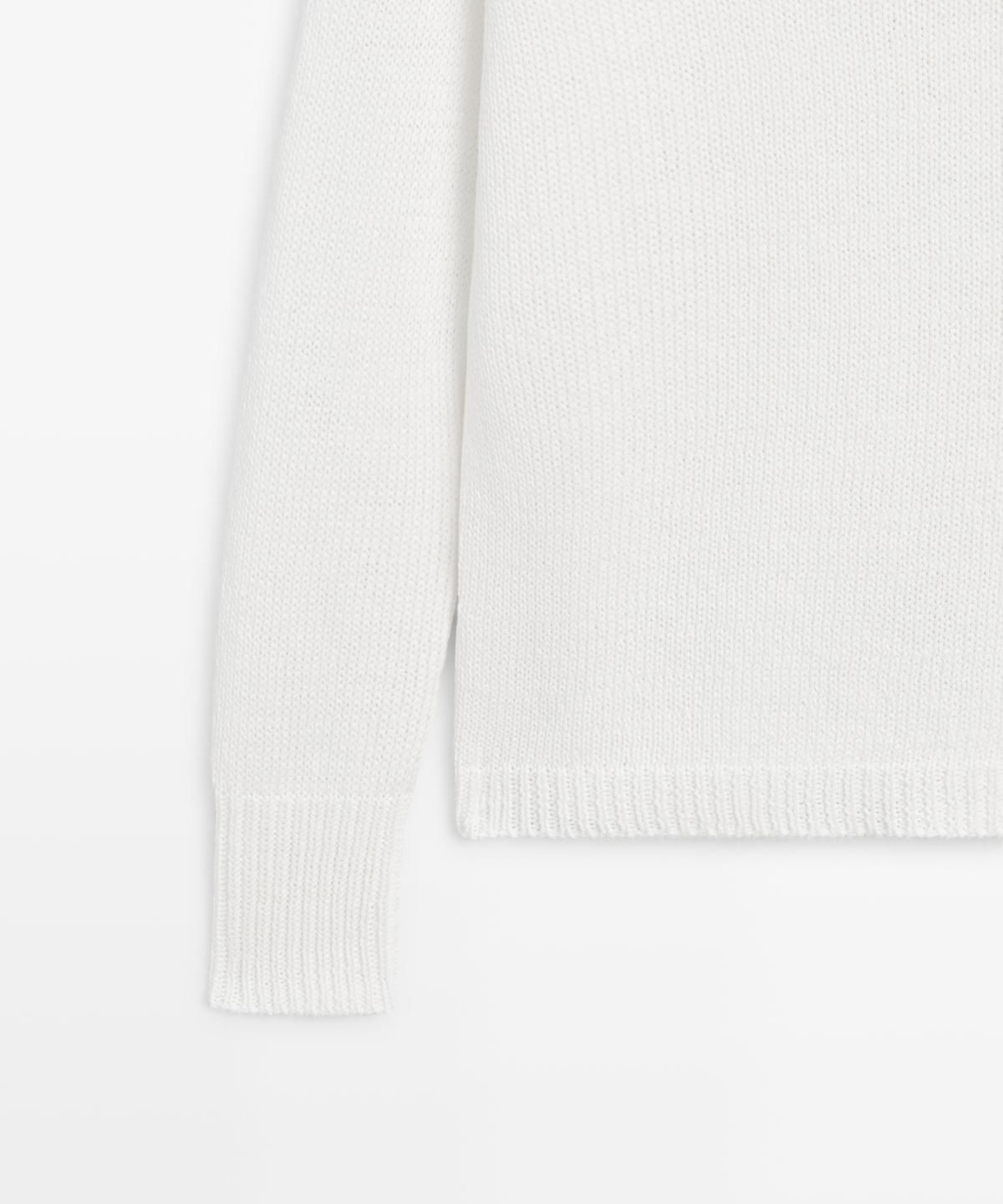 마시모두띠(MASSIMO DUTTI) 코튼 블렌드 브이넥 니트 스웨터