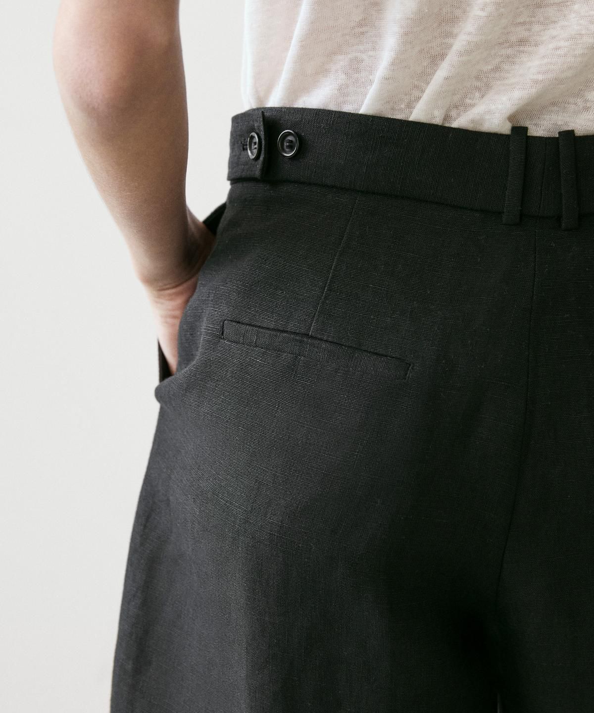 마시모두띠(MASSIMO DUTTI) 긴 린넨 버뮤다 팬츠