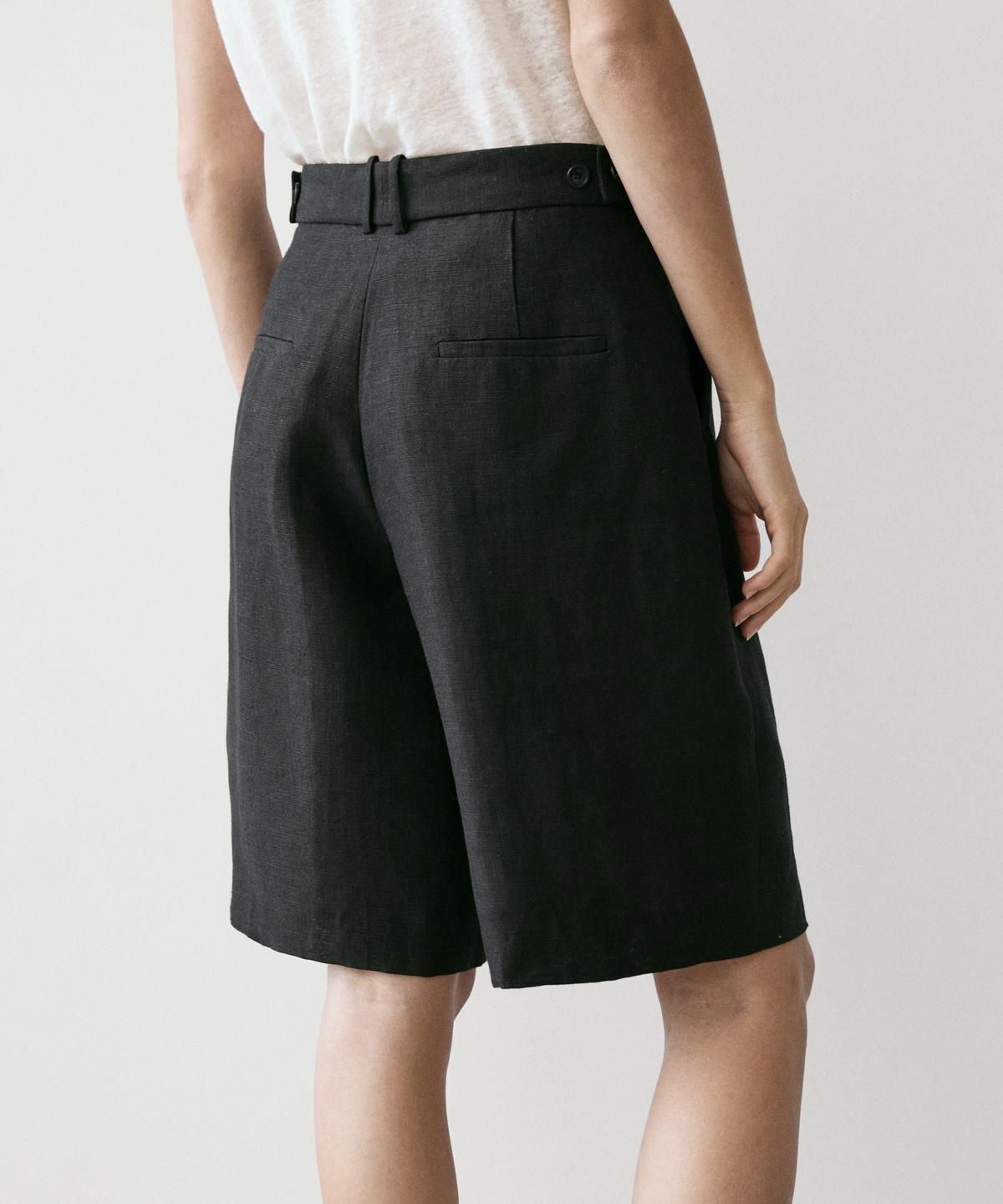 마시모두띠(MASSIMO DUTTI) 긴 린넨 버뮤다 팬츠