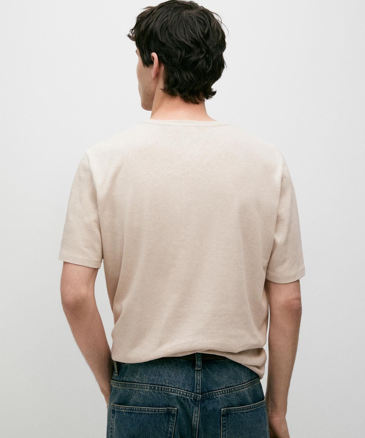 마시모두띠(MASSIMO DUTTI) 린넨 블렌드 반팔 티셔츠