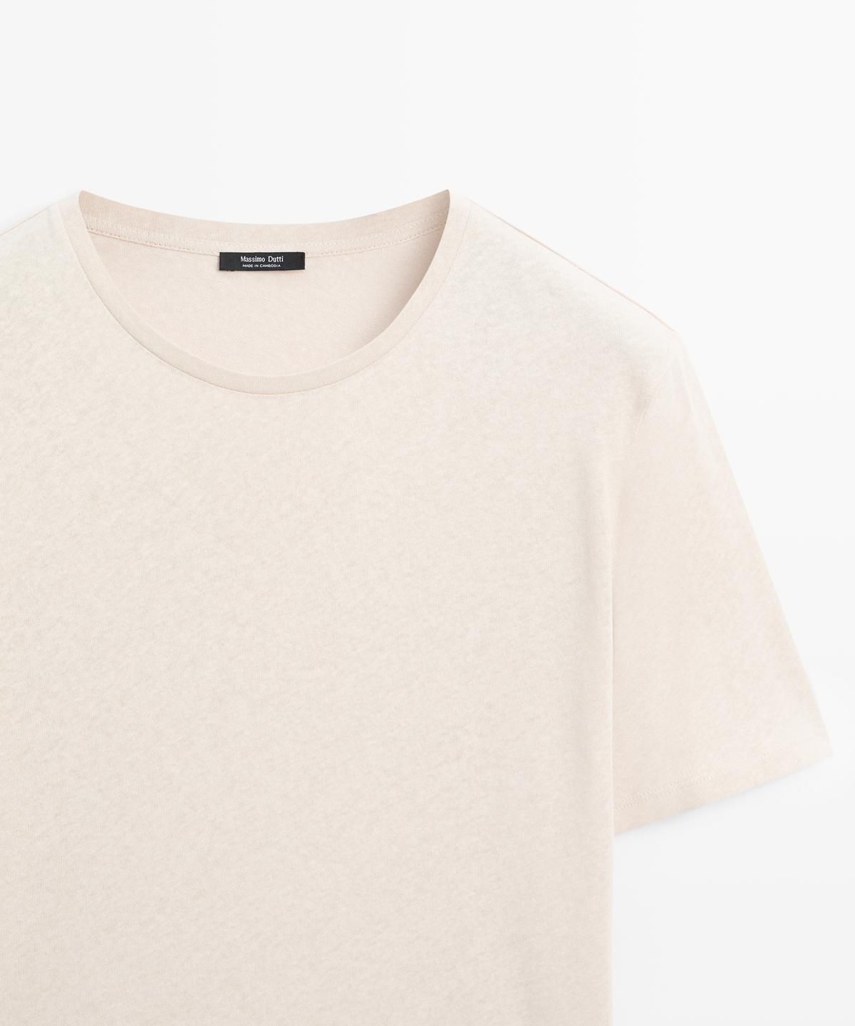 마시모두띠(MASSIMO DUTTI) 린넨 블렌드 반팔 티셔츠