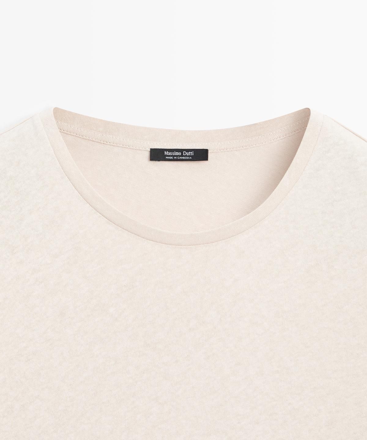 마시모두띠(MASSIMO DUTTI) 린넨 블렌드 반팔 티셔츠