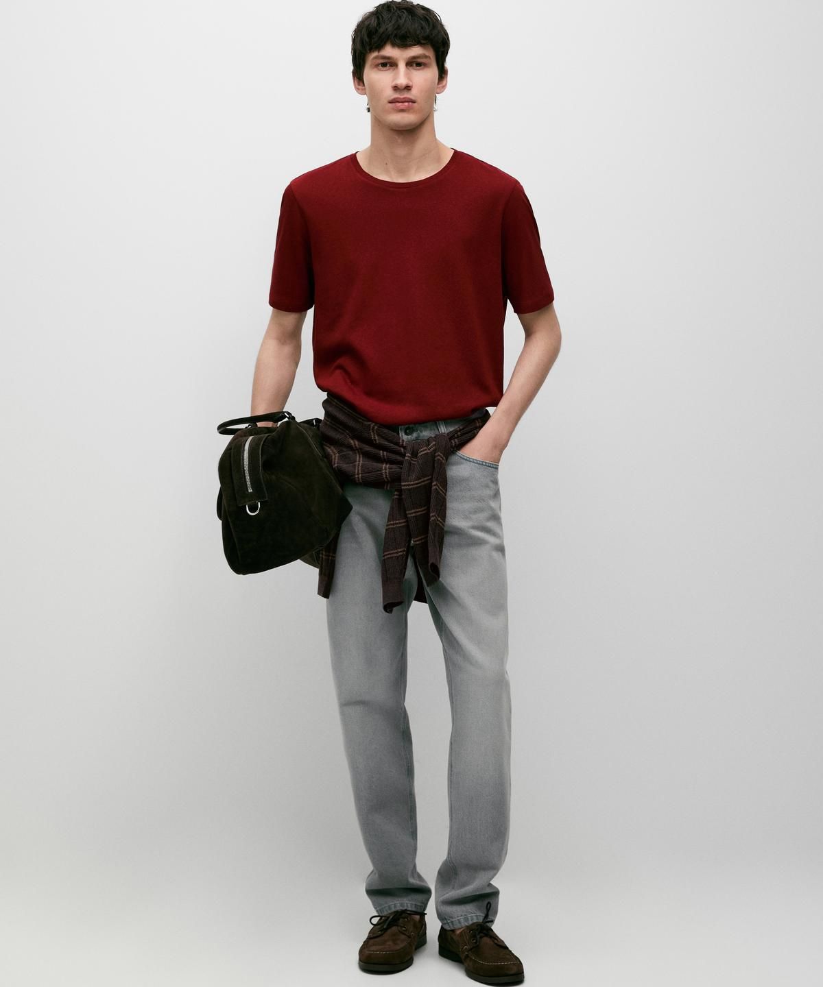 마시모두띠(MASSIMO DUTTI) 린넨 블렌드 반팔 티셔츠