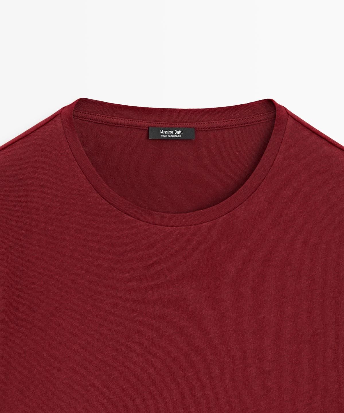 마시모두띠(MASSIMO DUTTI) 린넨 블렌드 반팔 티셔츠