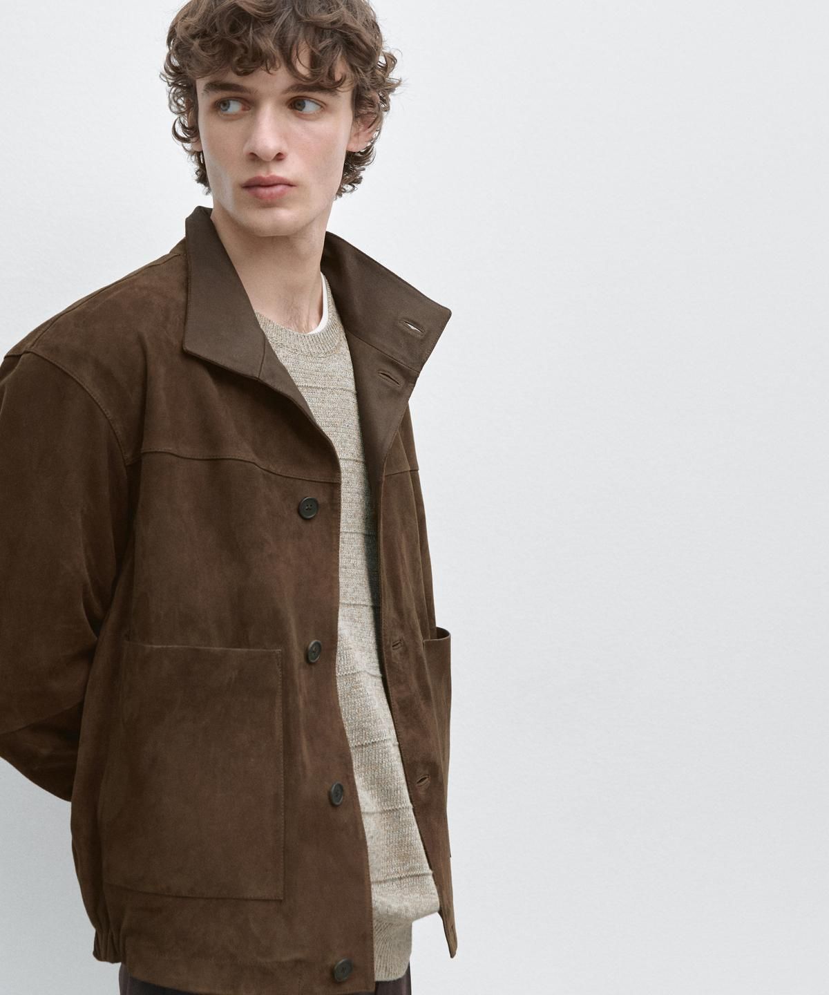 마시모두띠(MASSIMO DUTTI) 스웨이드 레더 재킷