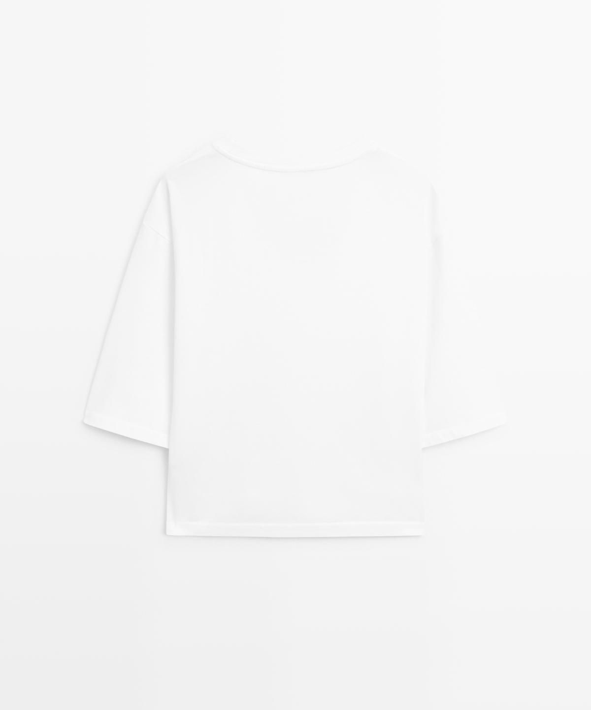 마시모두띠(MASSIMO DUTTI) 100% 코튼 라운드넥 티셔츠