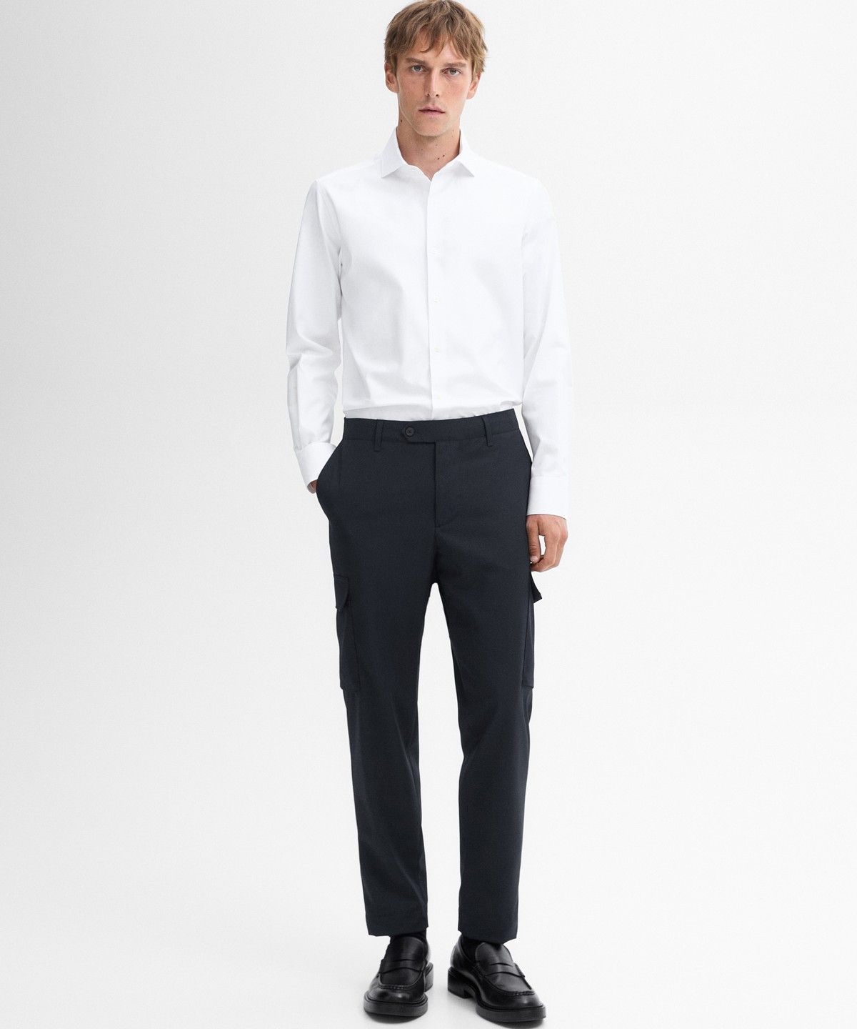 마시모두띠(MASSIMO DUTTI) 100% 코튼 슬림 핏 셔츠