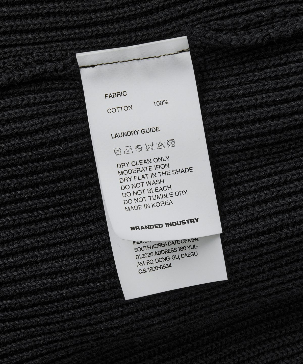 브랜디드(BRANDED) COTTON CREW NECK ZIP-UP CARDIGAN [BLACK]
