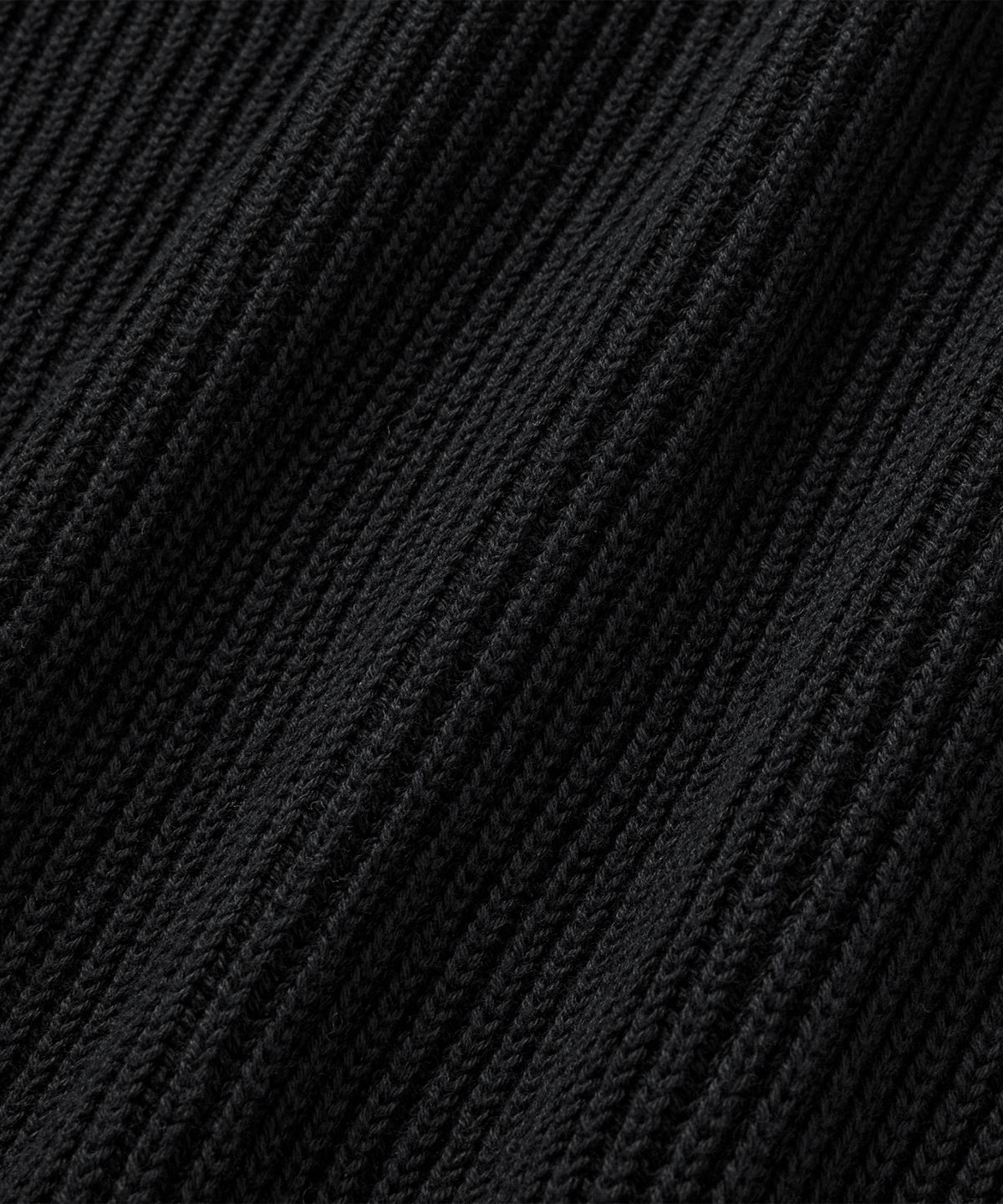 브랜디드(BRANDED) COTTON CREW NECK ZIP-UP CARDIGAN [BLACK]