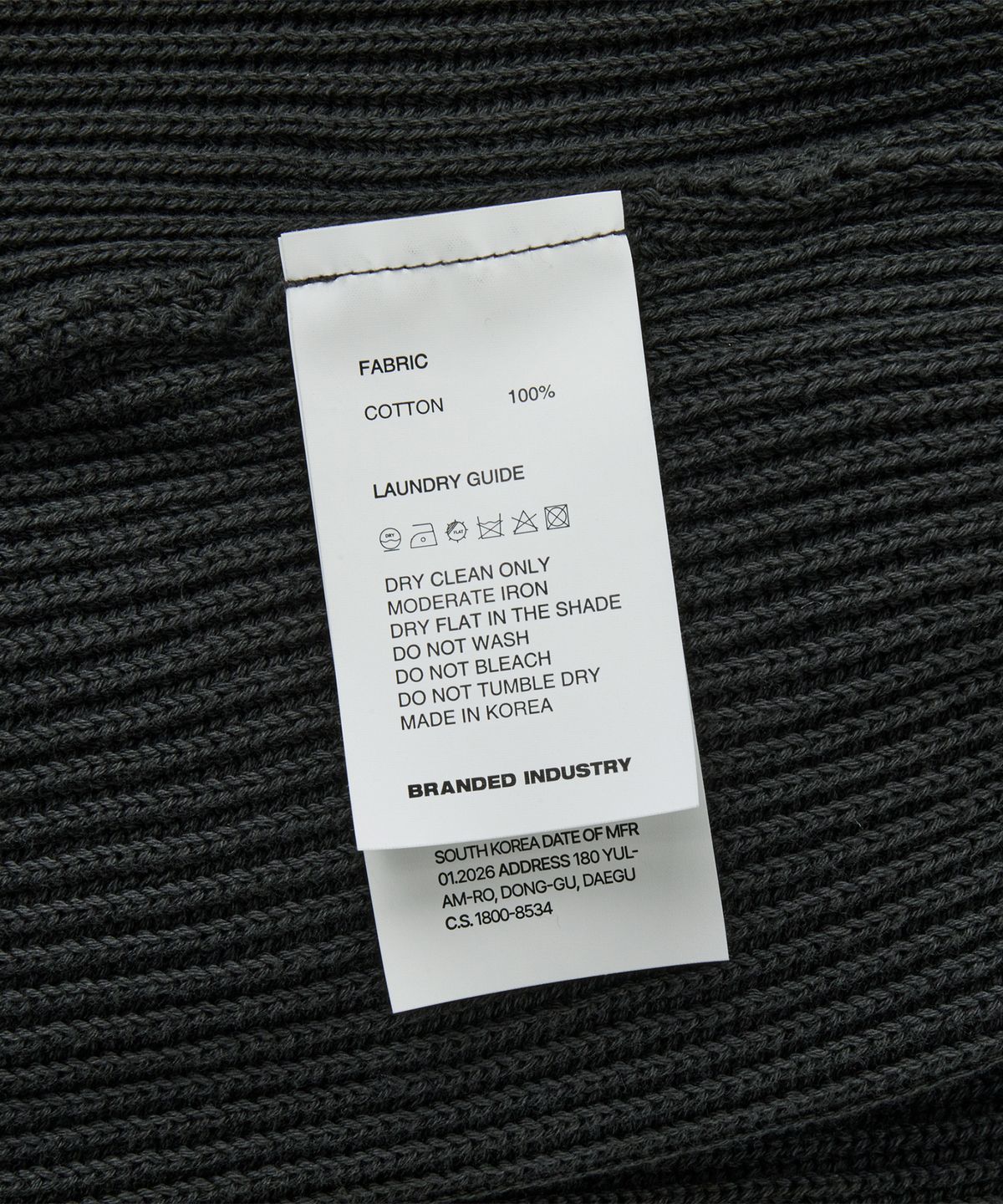 브랜디드(BRANDED) COTTON CREW NECK ZIP-UP CARDIGAN [GRAPHITE]