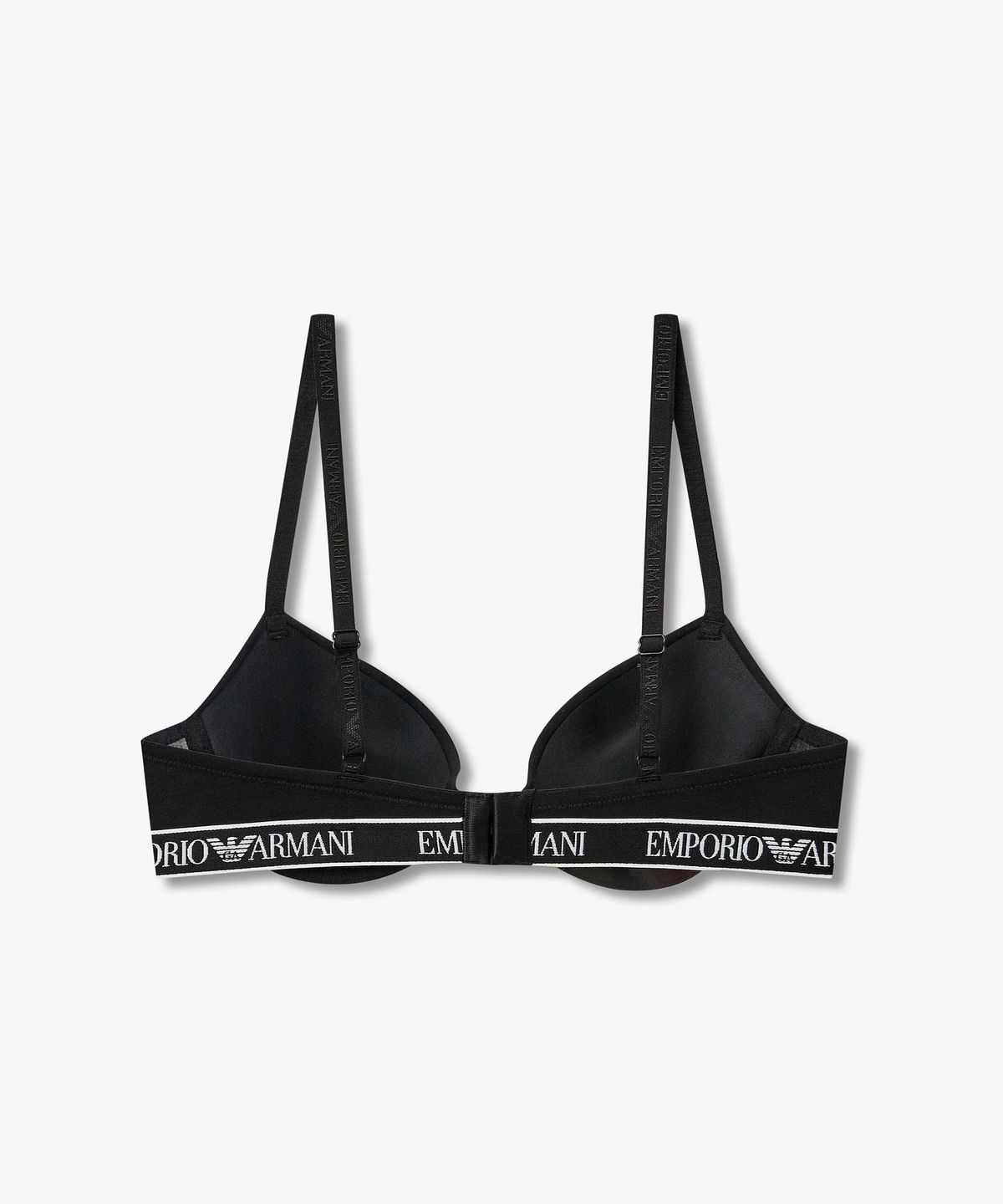 엠포리오 아르마니 언더웨어(EMPORIO ARMANI UNDERWEAR) 여성 배색 밴딩 자카드 로고 푸쉬업 브라_블랙 0826185503