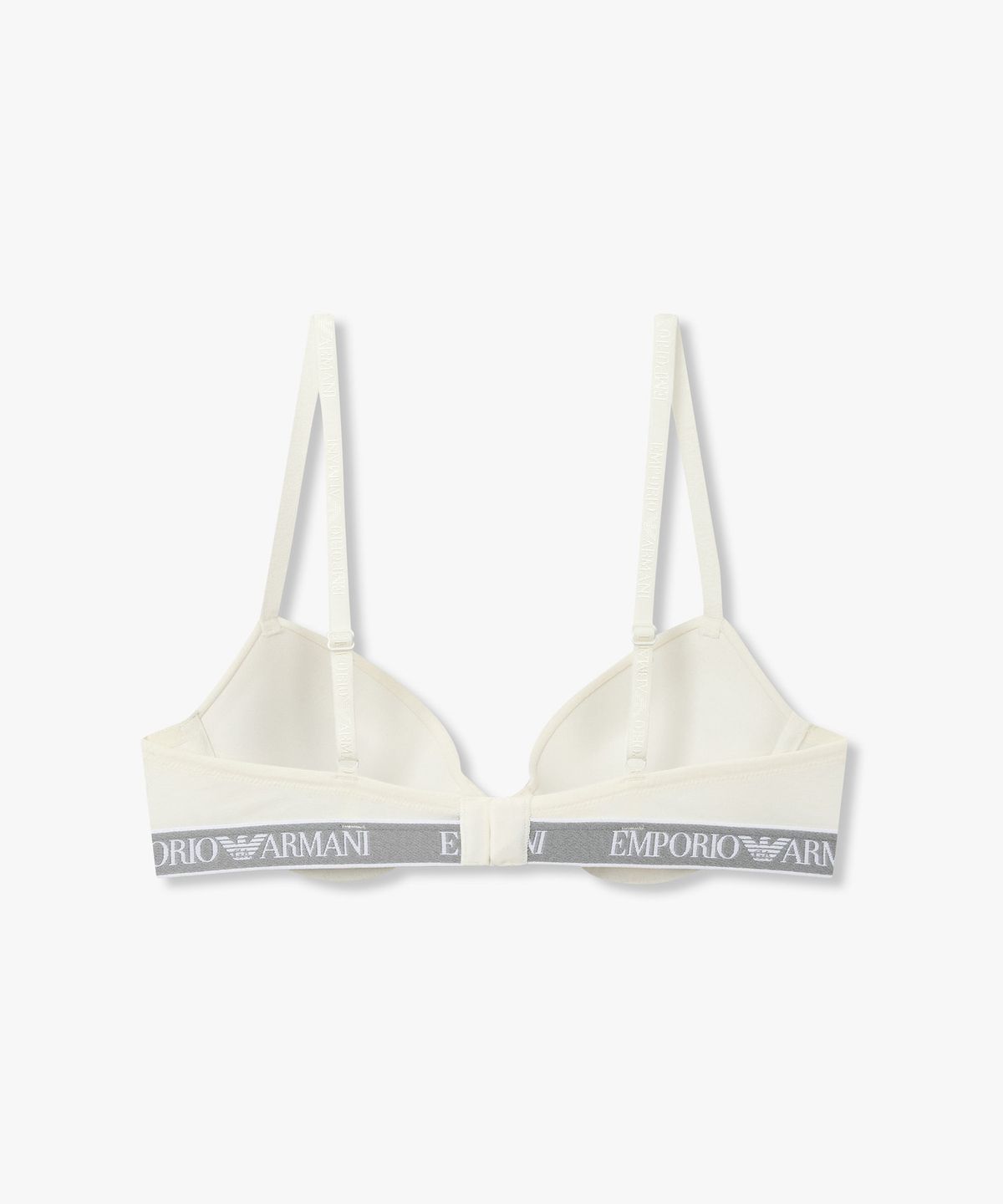 엠포리오 아르마니 언더웨어(EMPORIO ARMANI UNDERWEAR) 여성 배색 밴딩 자카드 로고 푸쉬업 브라_화이트 0826185502