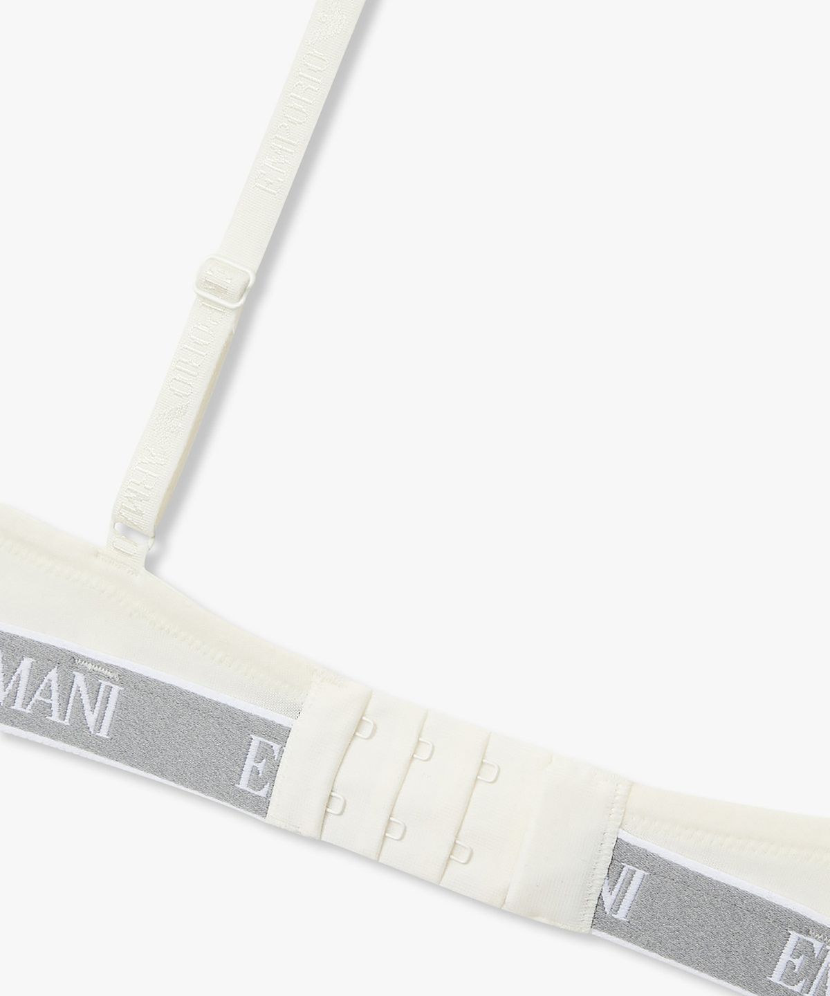 엠포리오 아르마니 언더웨어(EMPORIO ARMANI UNDERWEAR) 여성 배색 밴딩 자카드 로고 푸쉬업 브라_화이트 0826185502