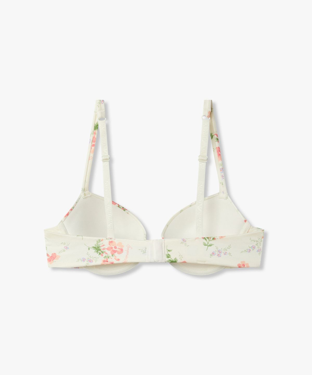 엠포리오 아르마니 언더웨어(EMPORIO ARMANI UNDERWEAR) 여성 로고 앤 플라워 프린트 푸쉬업 브라_화이트 0826185511