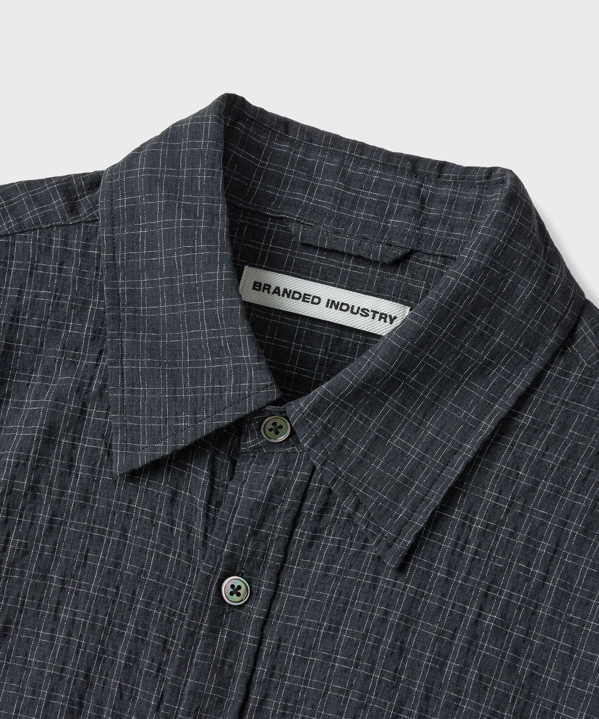 브랜디드(BRANDED) SQUARE OVERSIZED CHECK SHIRT [BLACK]