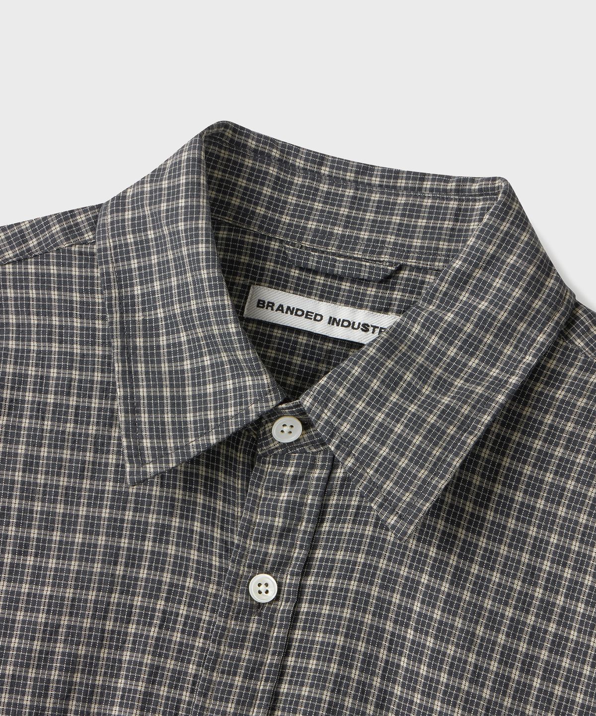 브랜디드(BRANDED) SQUARE OVERSIZED CHECK SHIRT [ASH GRAY]