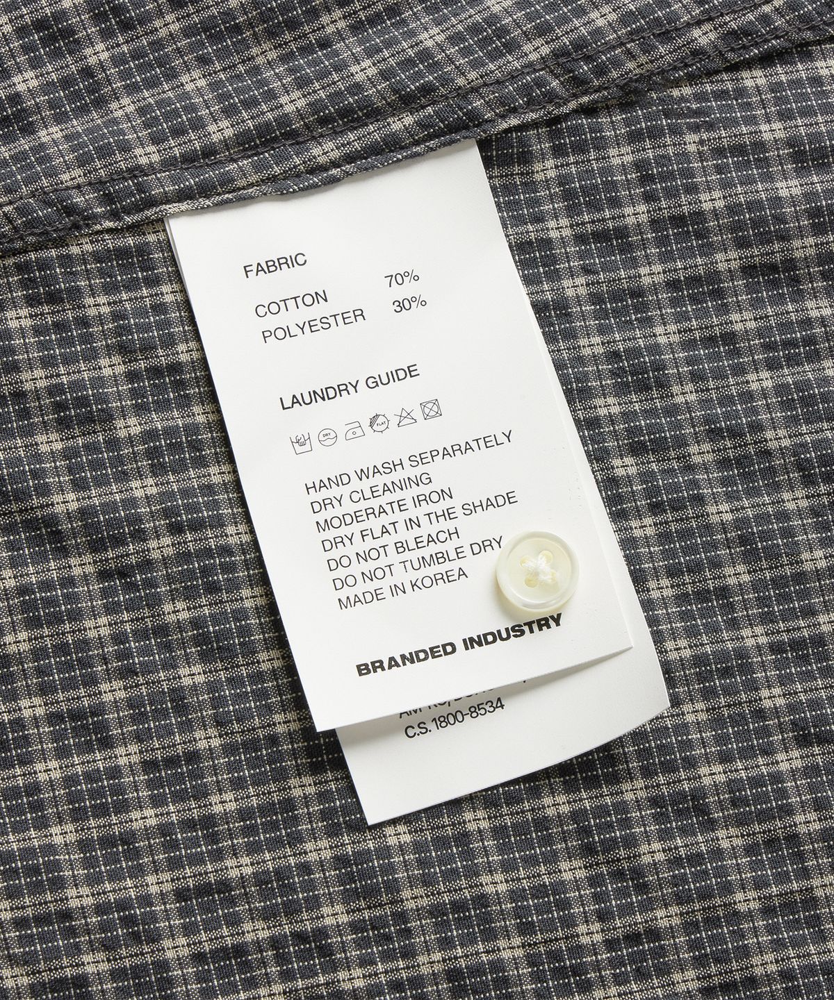 브랜디드(BRANDED) SQUARE OVERSIZED CHECK SHIRT [ASH GRAY]