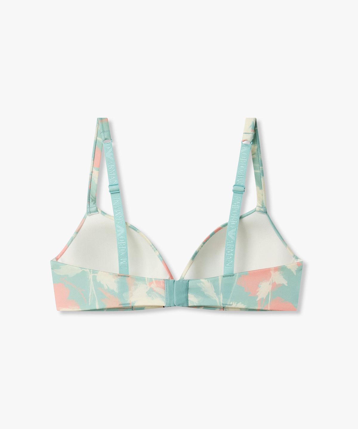 엠포리오 아르마니 언더웨어(EMPORIO ARMANI UNDERWEAR) 여성 로고 앤 플라워 패디드 트라이앵글 브라_터콰이즈 0826181518