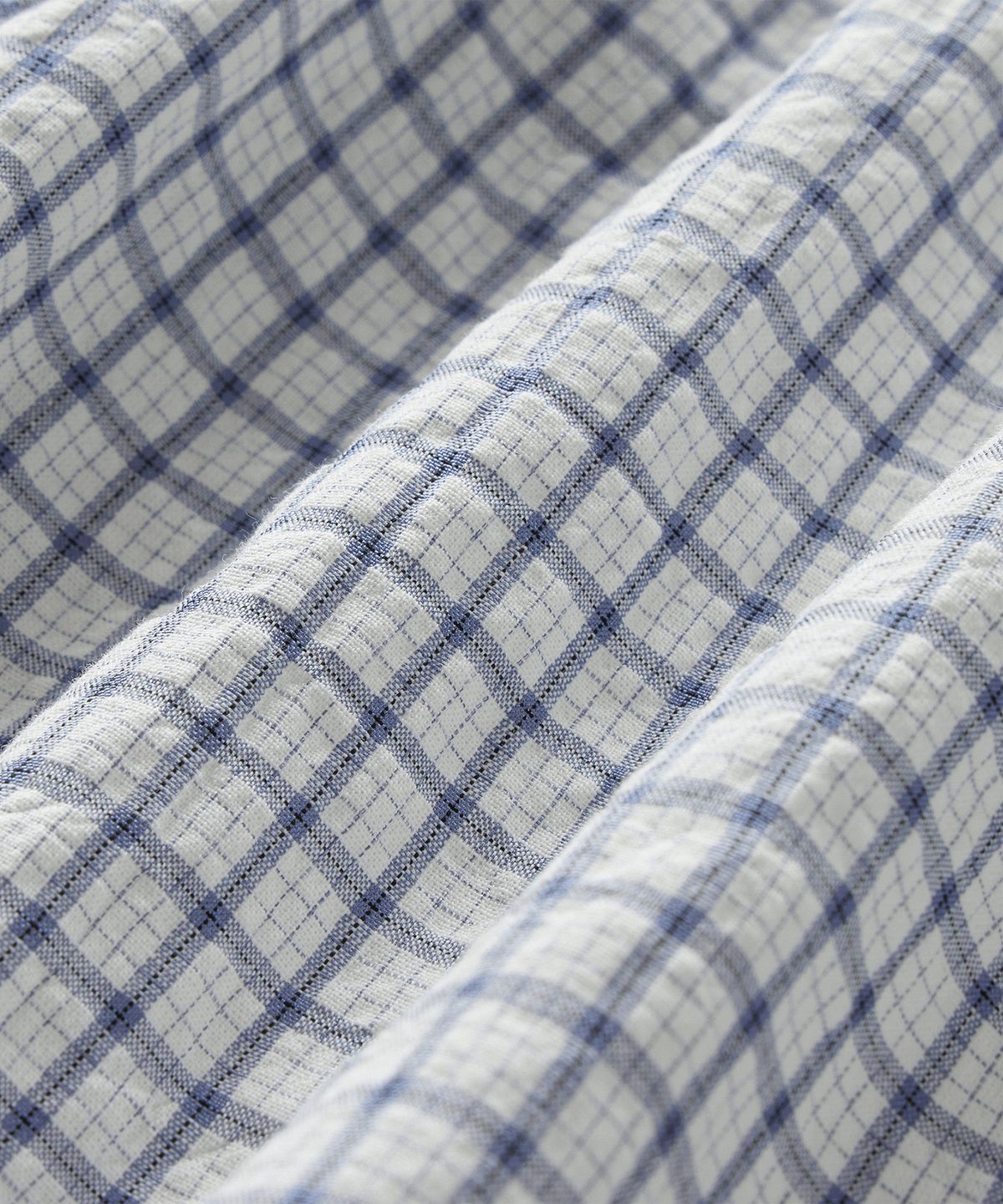 브랜디드(BRANDED) SQUARE OVERSIZED CHECK SHIRT [WHITE BLUE]
