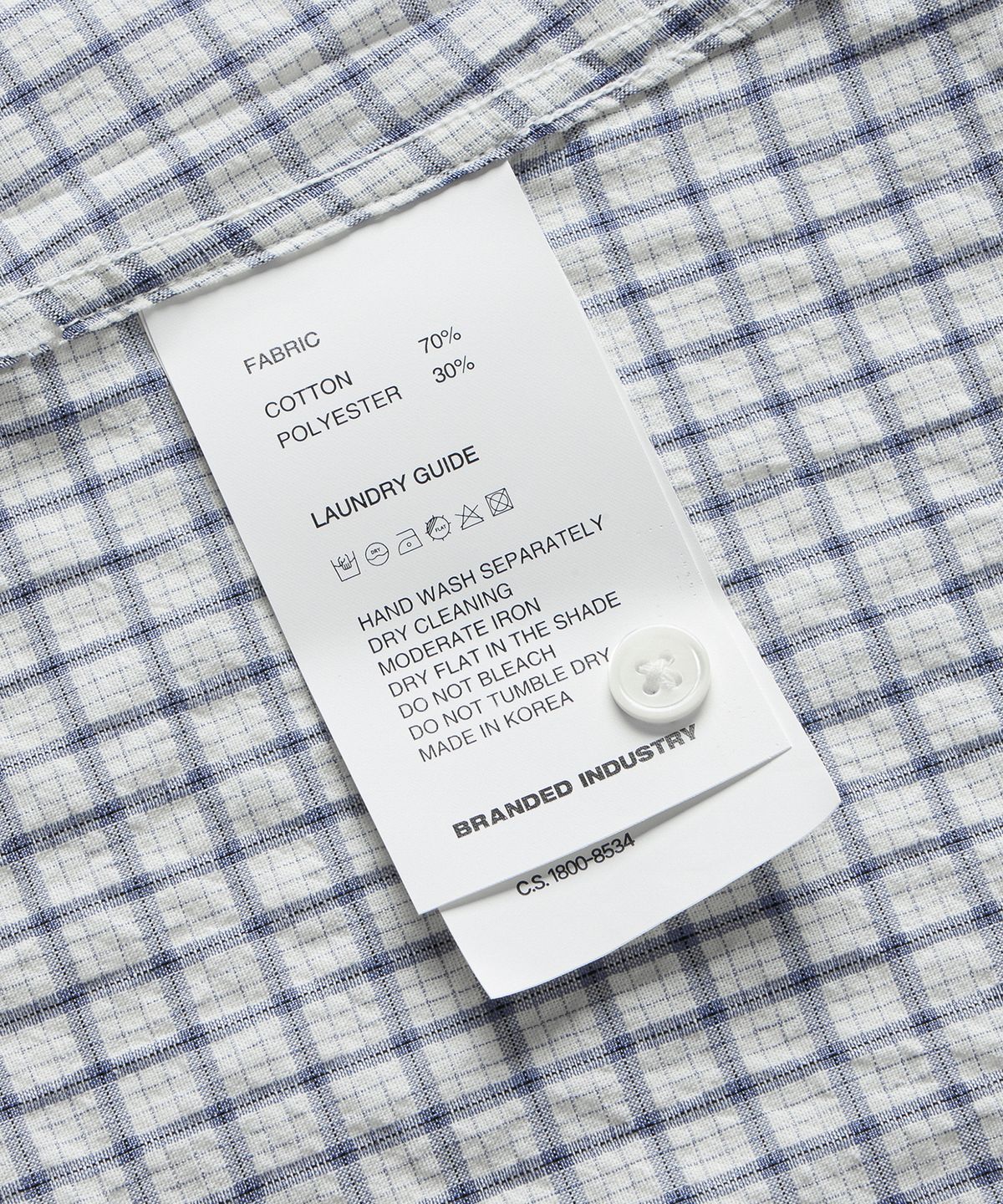 브랜디드(BRANDED) SQUARE OVERSIZED CHECK SHIRT [WHITE BLUE]